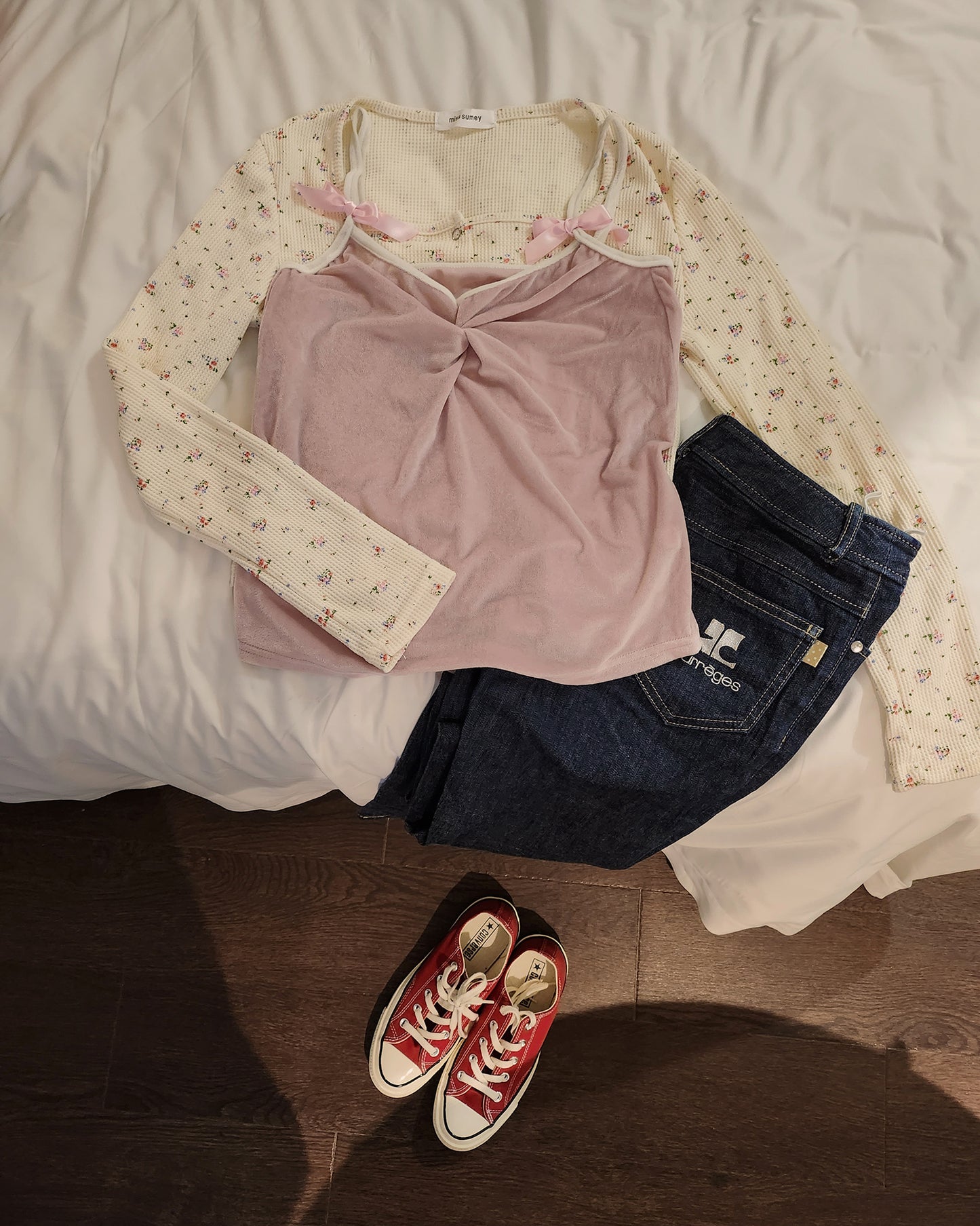 velvet piping ribbon camisole