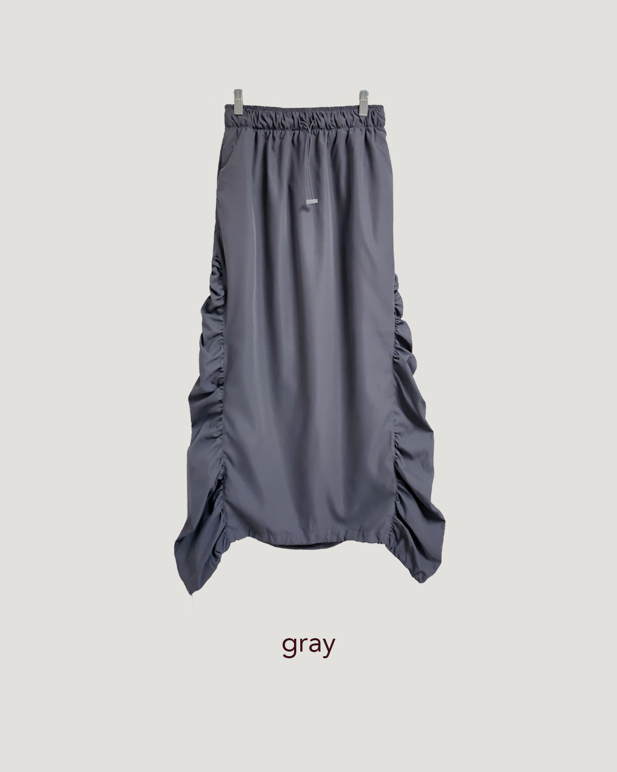 side shirring long skirt