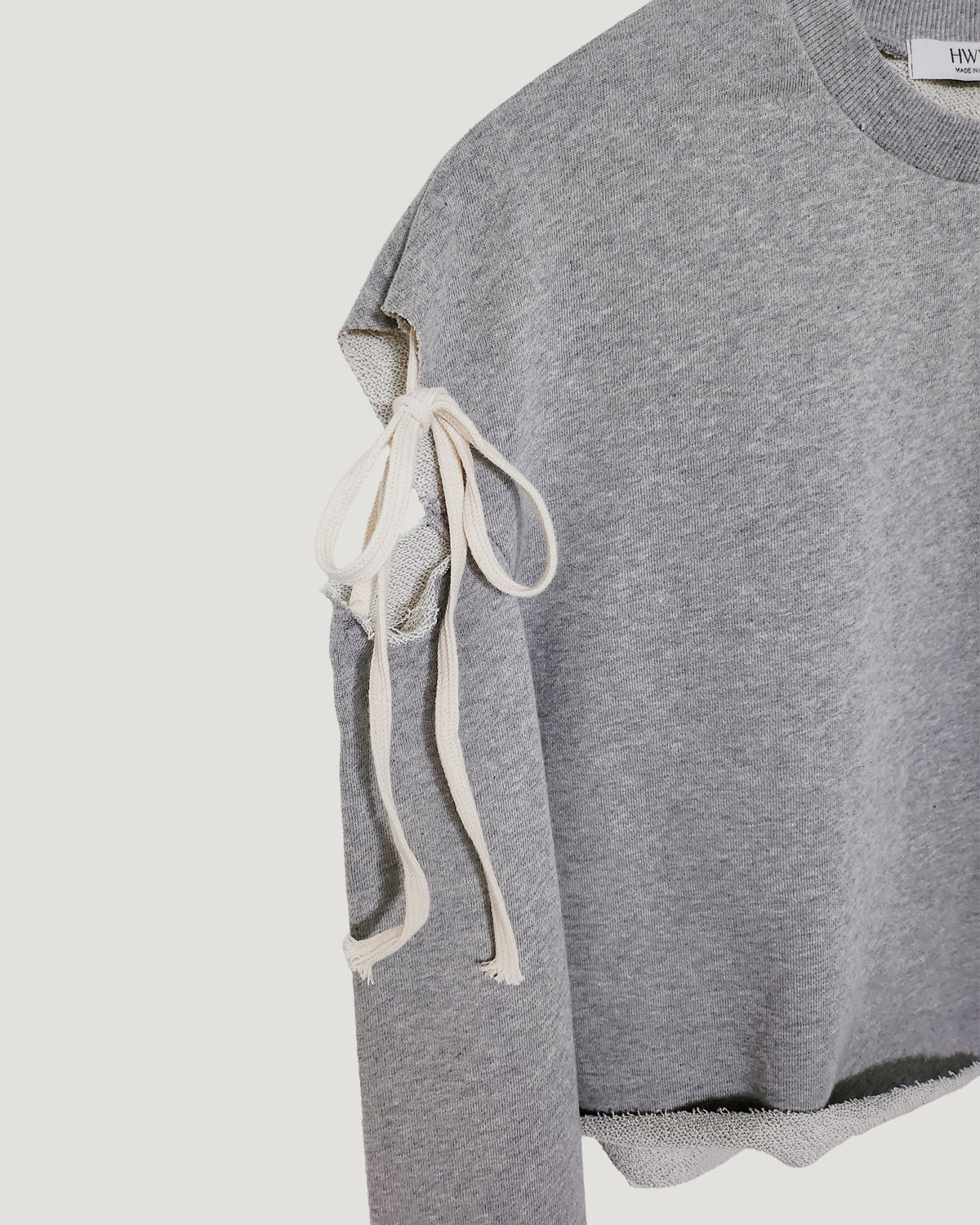 cut out ribbon sweatshirt