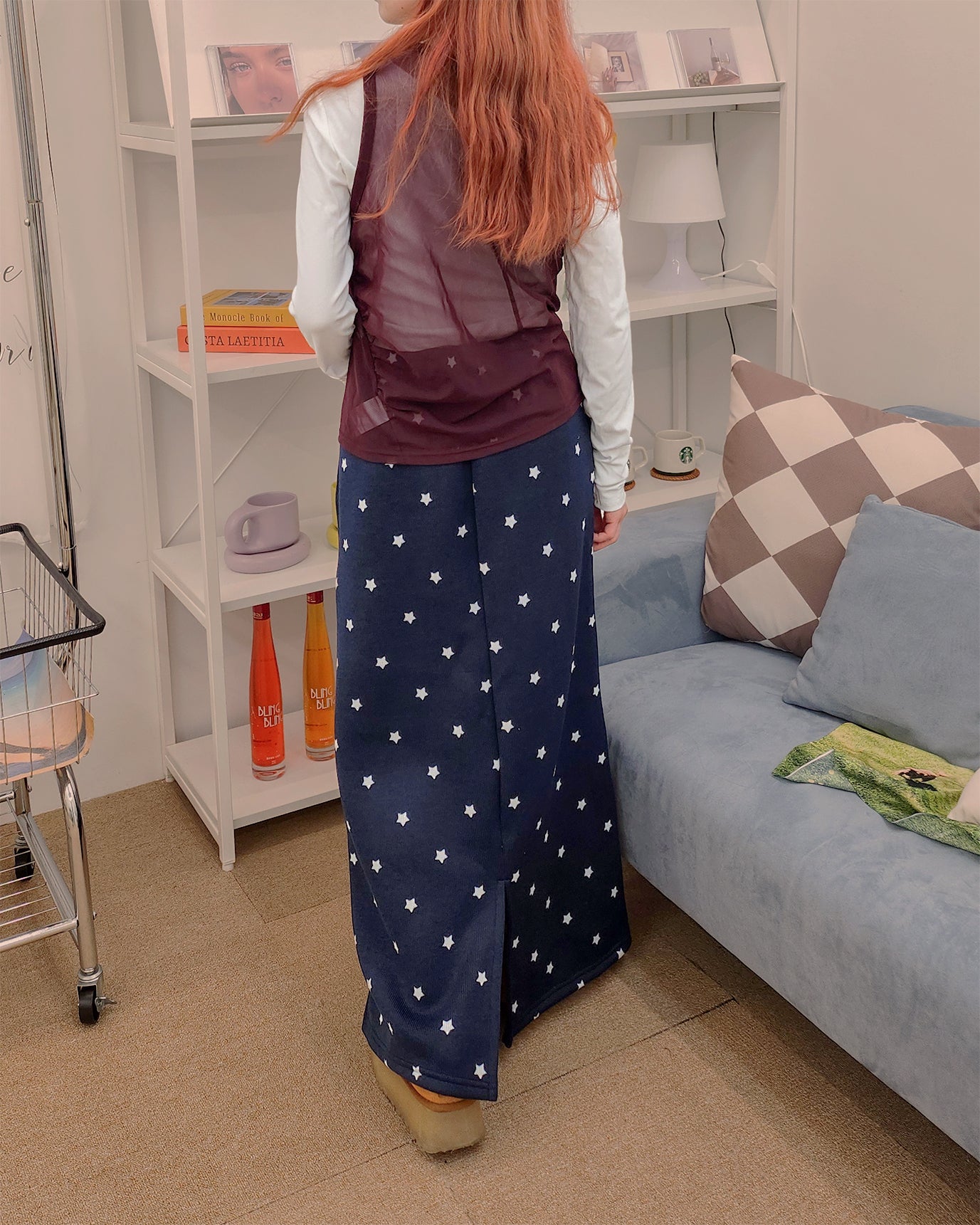 henry neck sheer sleeve less top