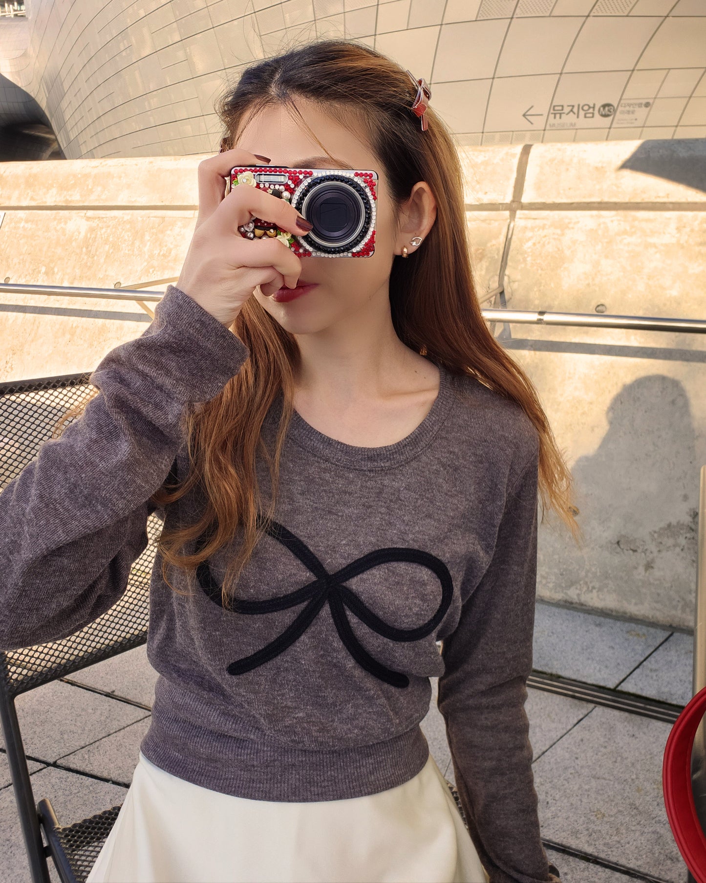 ribbon embroidery light knit T