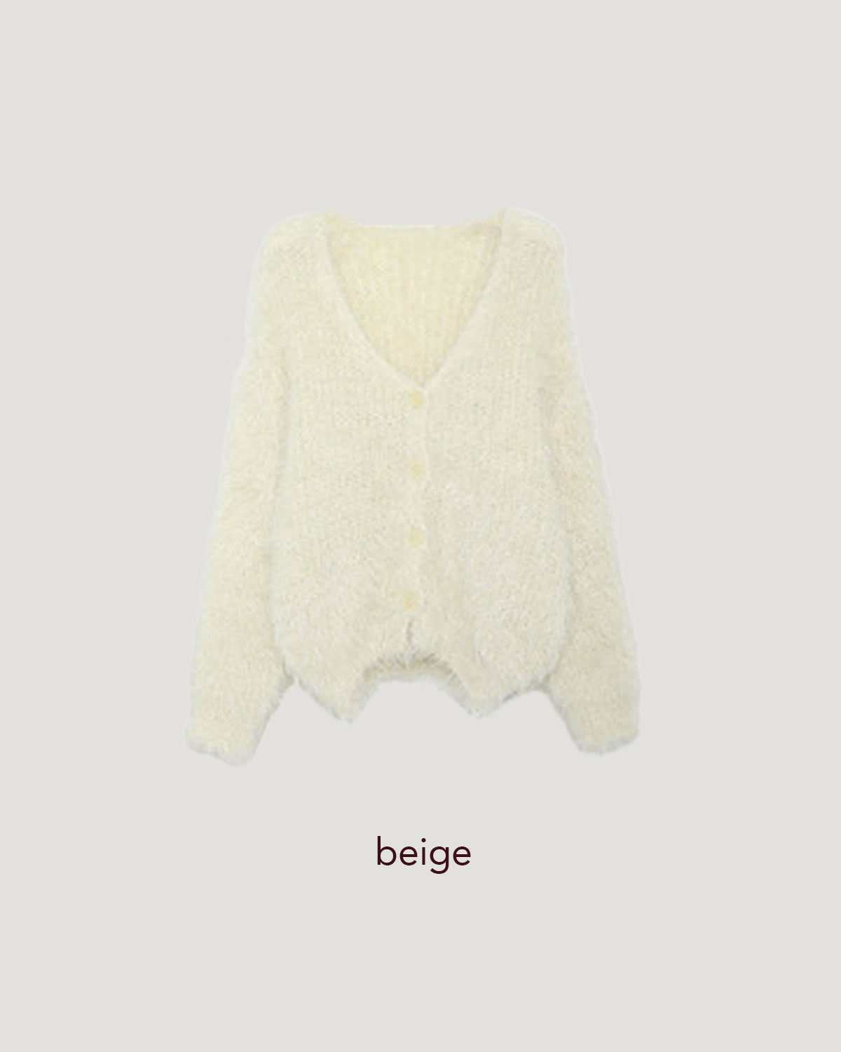 shaggy knit color cardigan