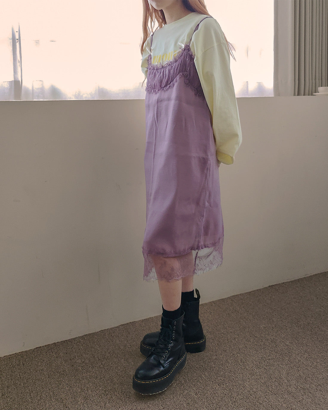 ribbon point logo long sleeve T