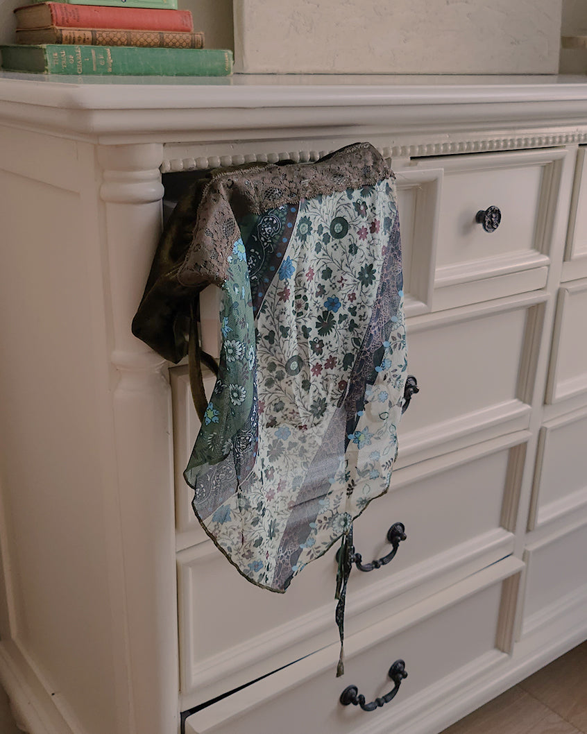 flower velvet switching sheer camisole