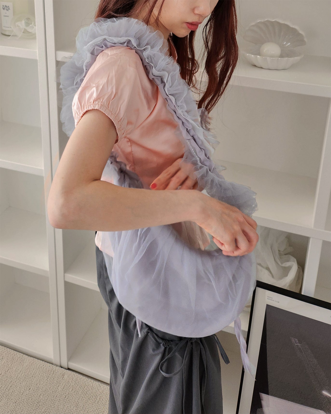 tulle shirring frill bag