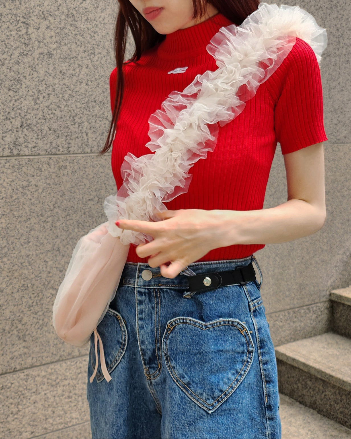 tulle shirring frill bag