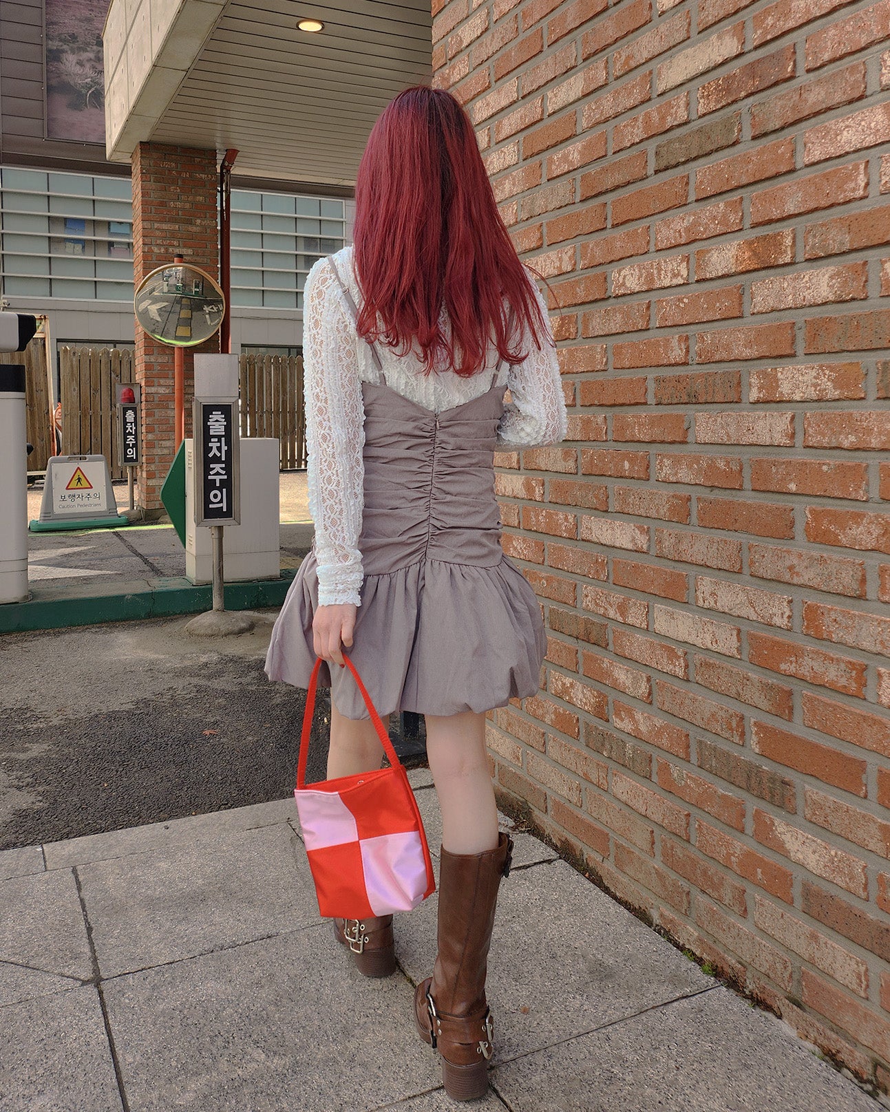 shirring balloon mini dress