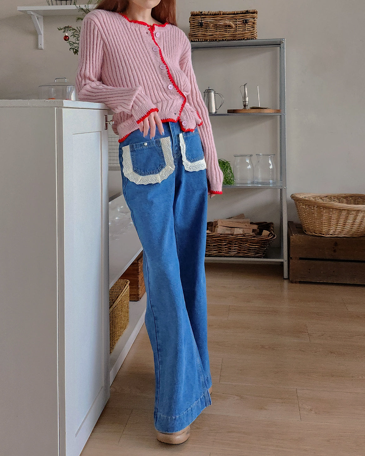 bicolor 2way  knit cardigan