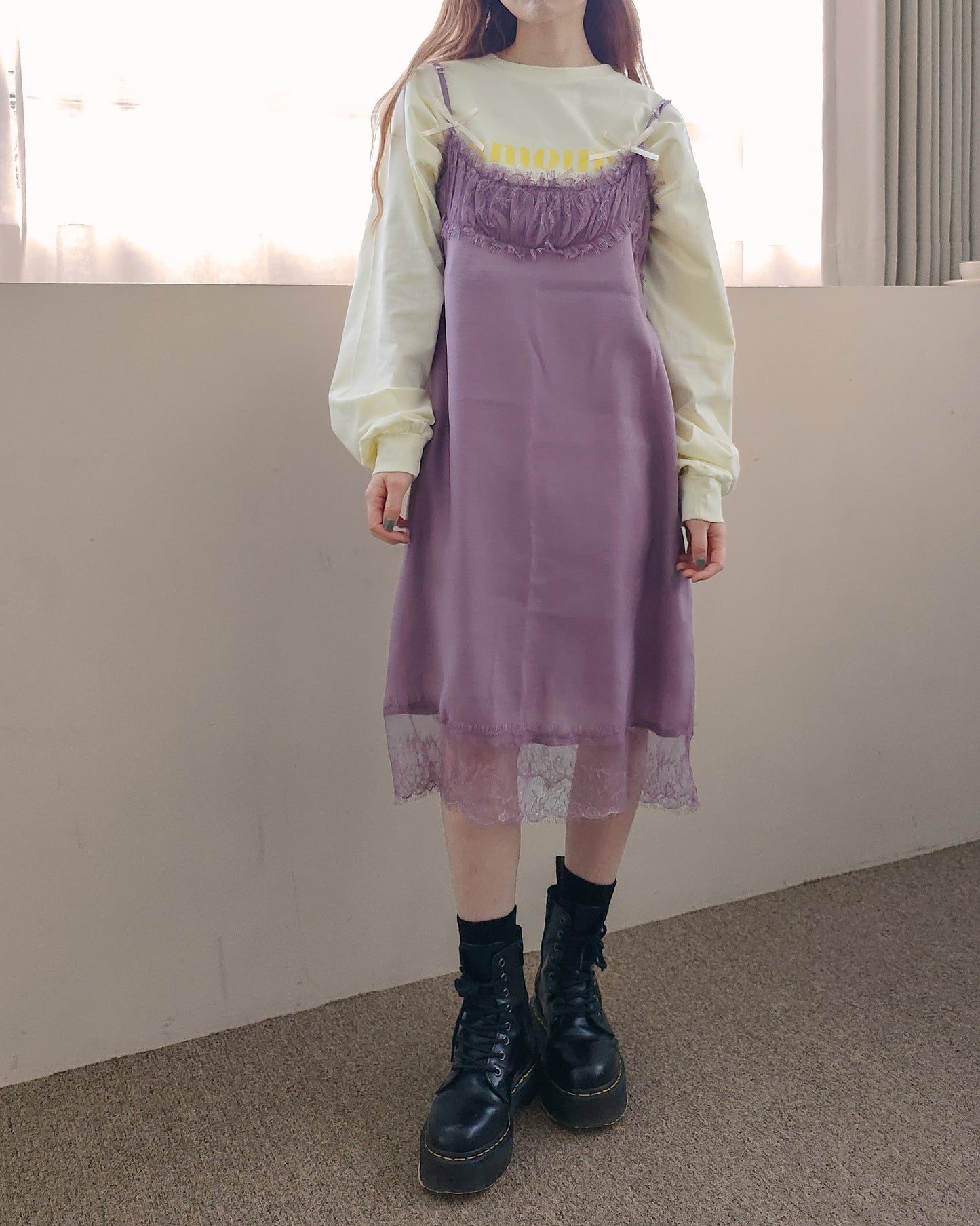 ribbon point logo long sleeve T