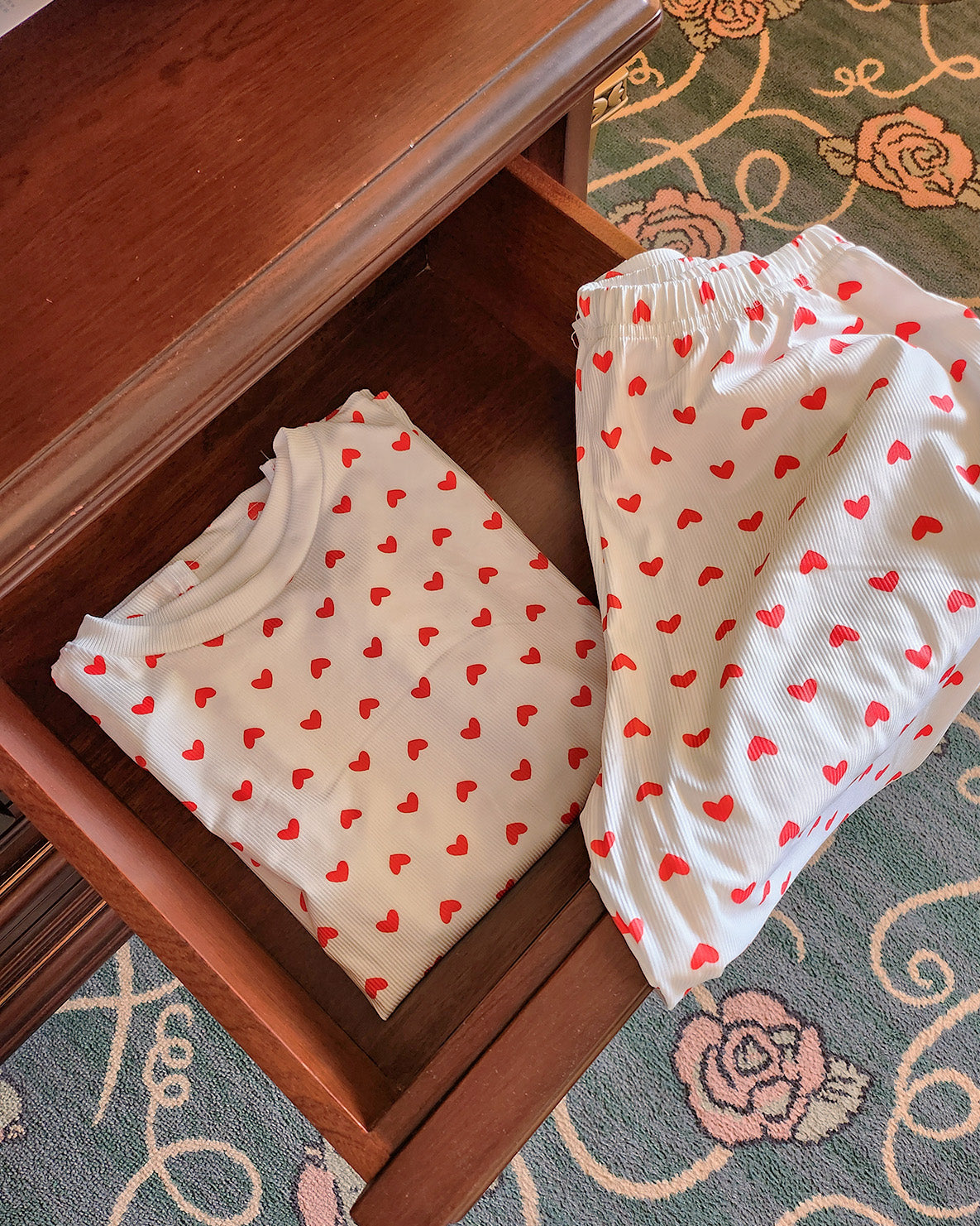 heart pattern pajamas (2点セット)