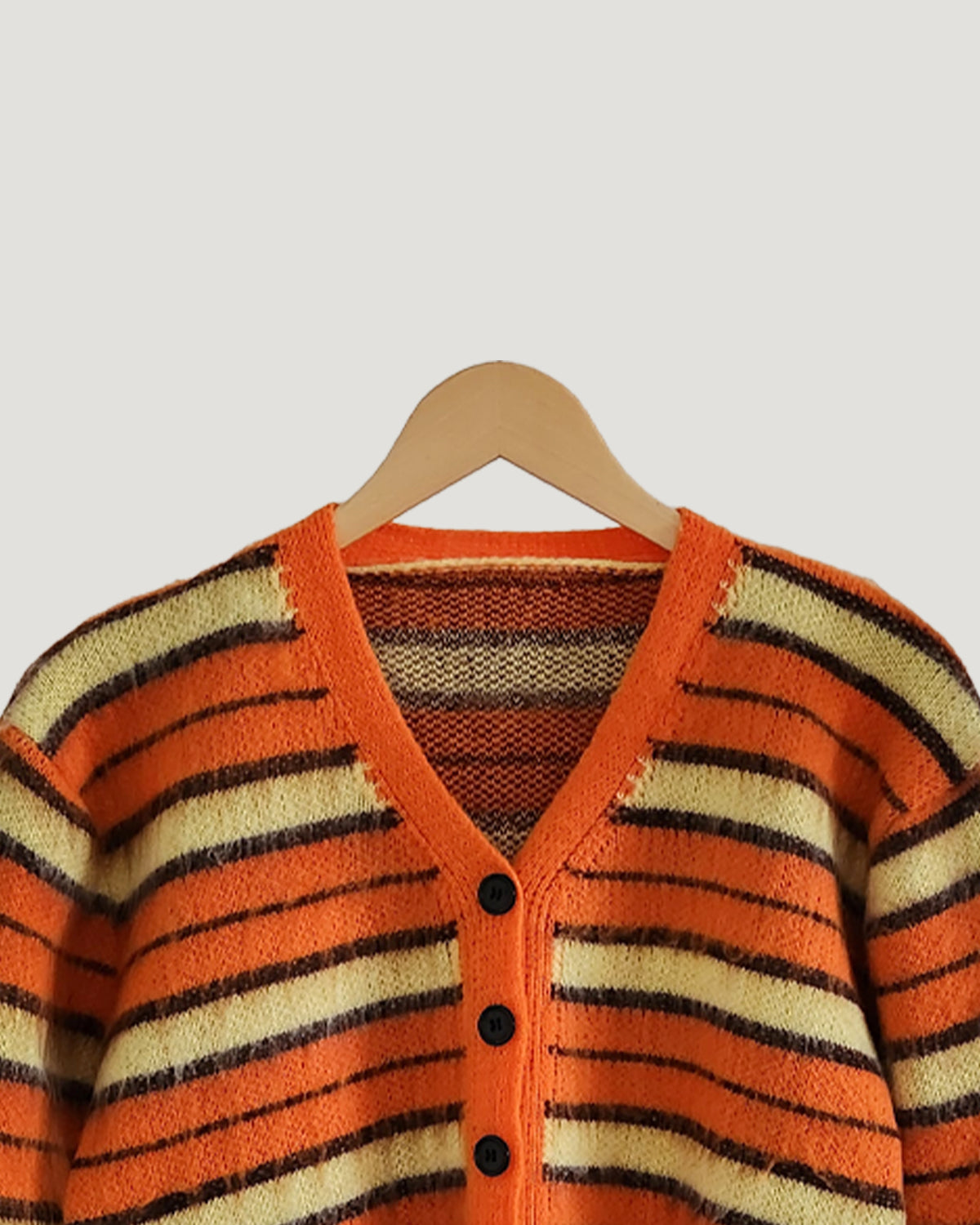 multi stripe knit cardigan