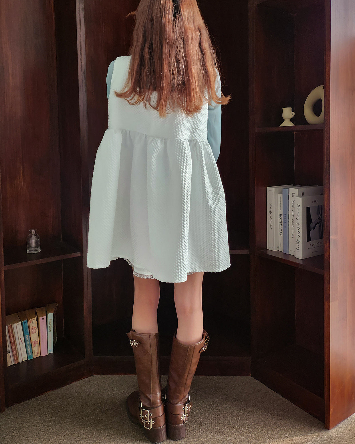 rose corsage set emboss tunic