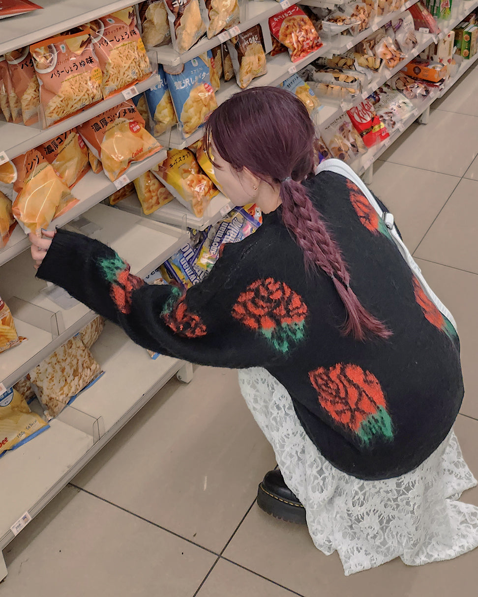 rose knit pullover