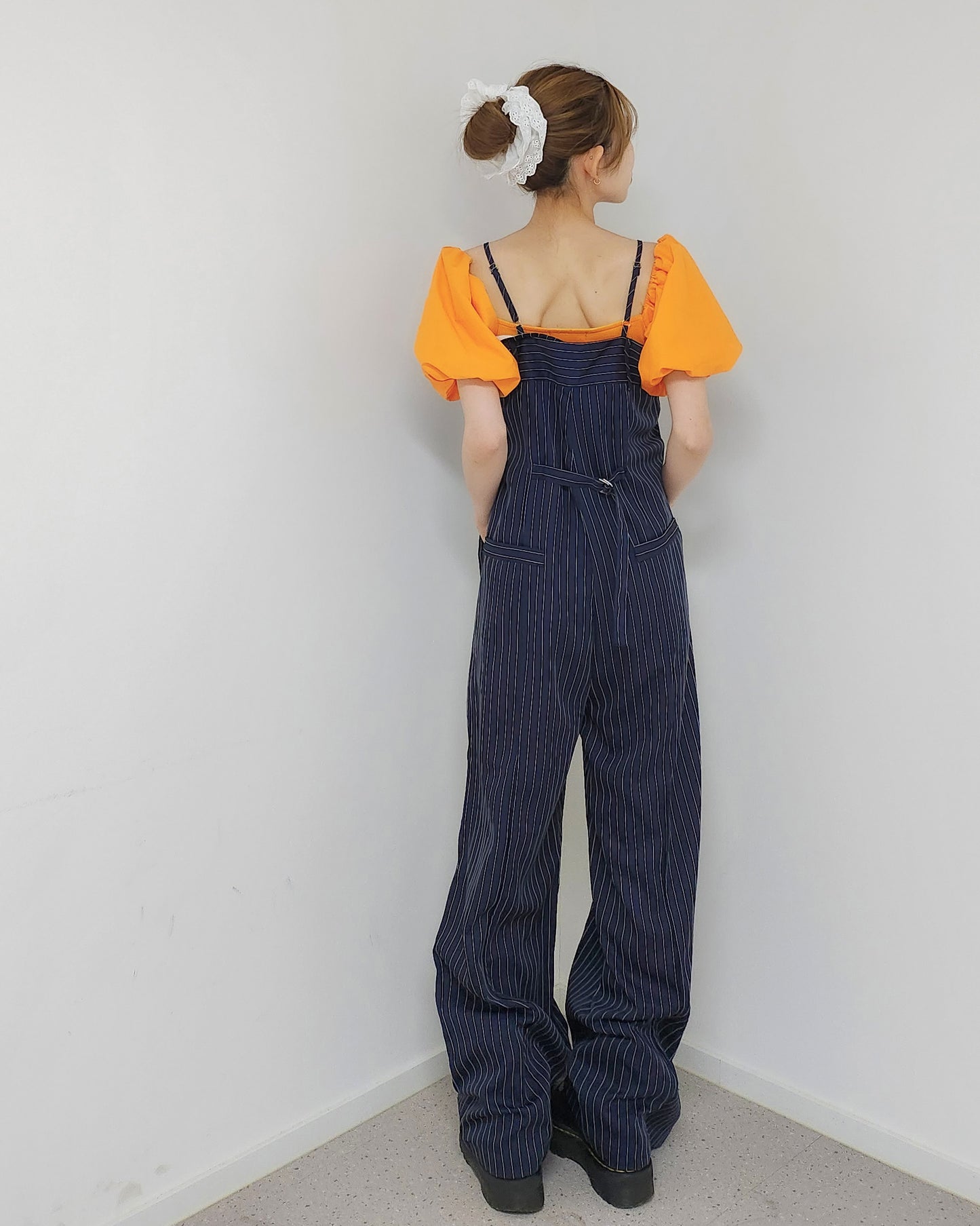 pinstripe design jumpsuit