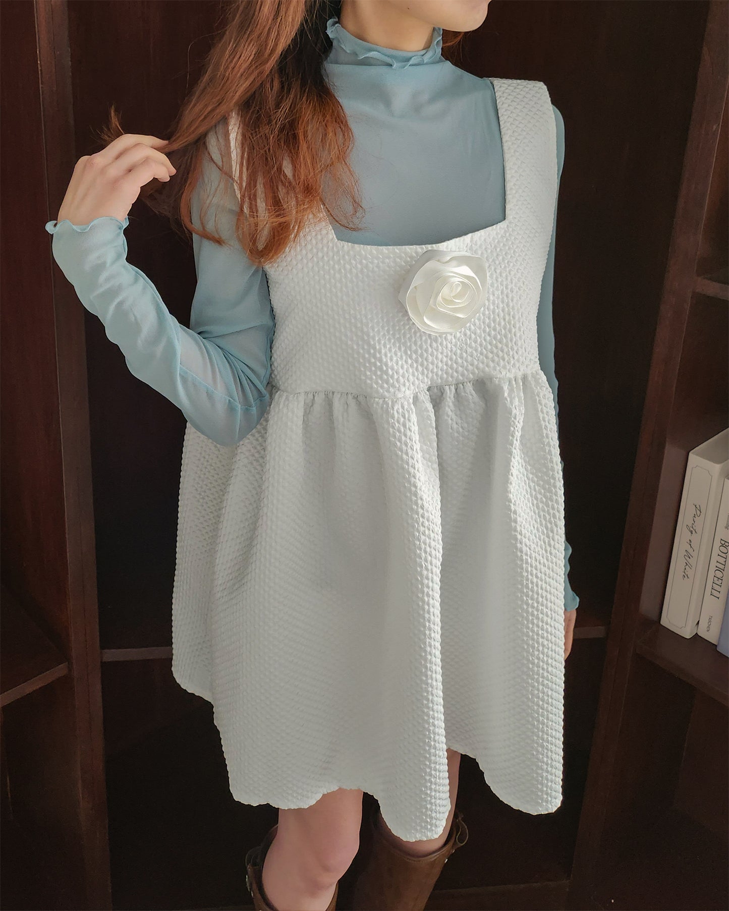 rose corsage set emboss tunic