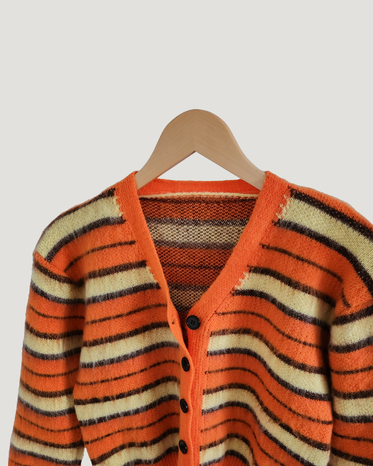 multi stripe knit cardigan