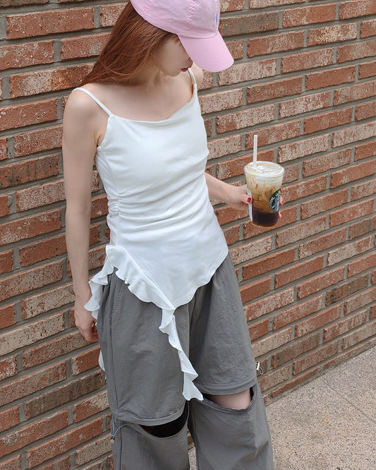 ruffle asymmetry camisole