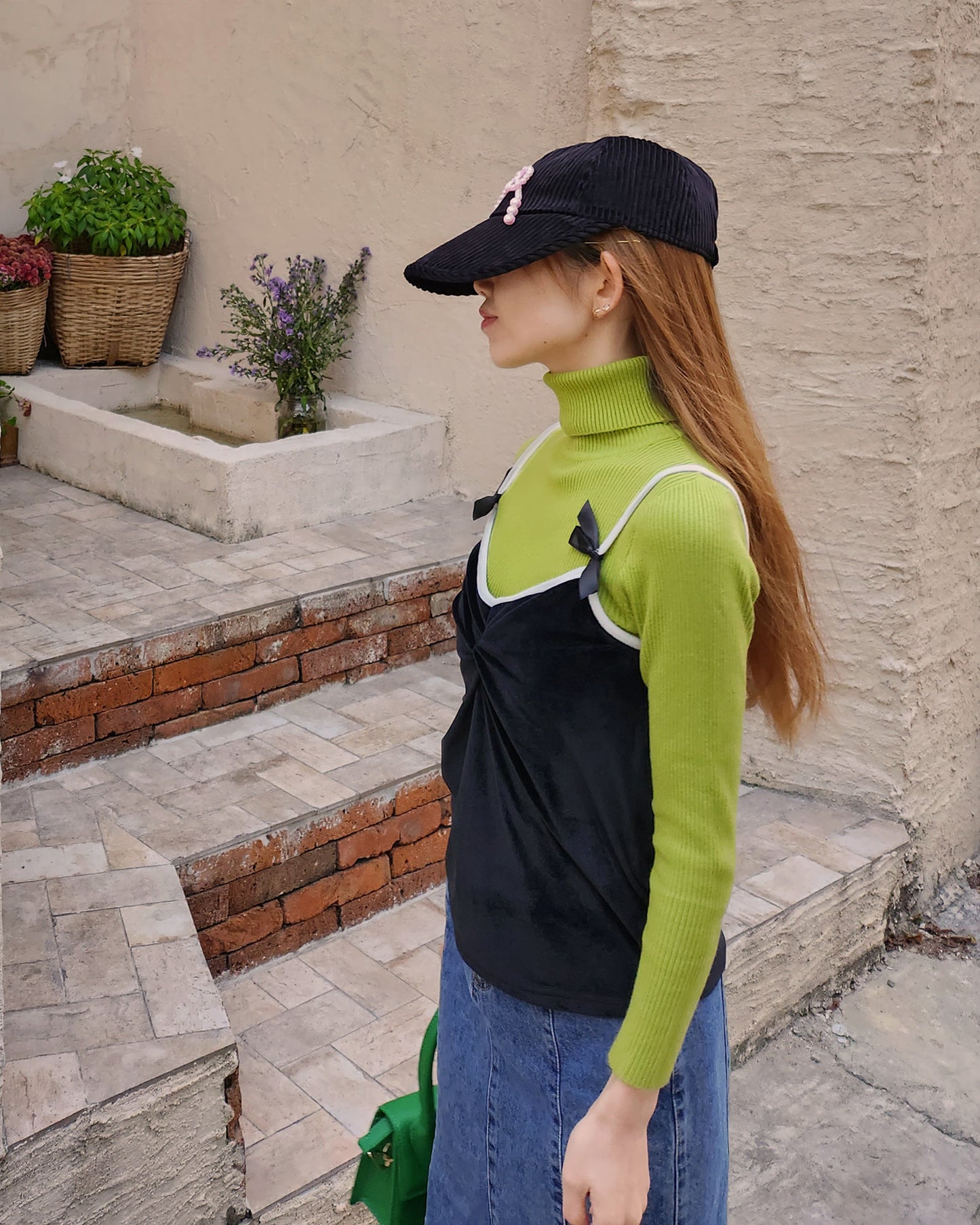 velvet piping ribbon camisole