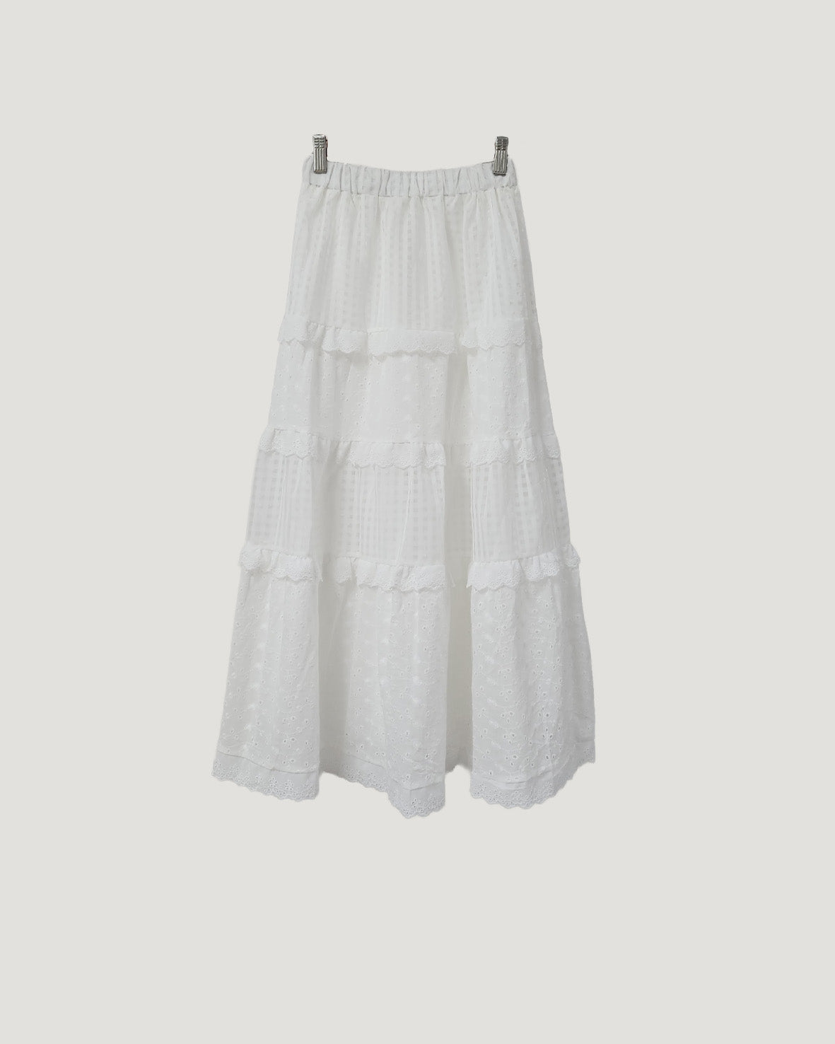 cotton tired long skirt