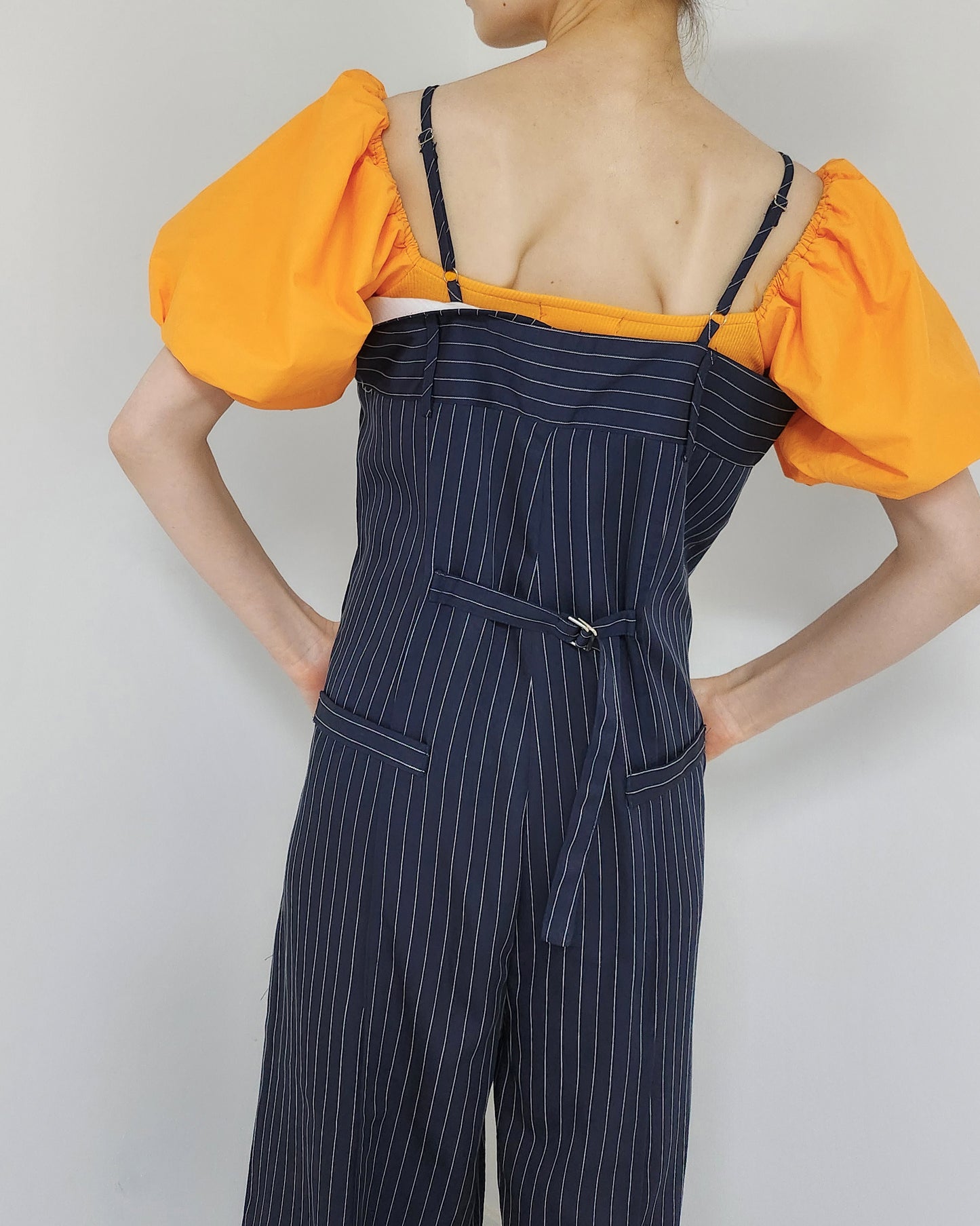pinstripe design jumpsuit