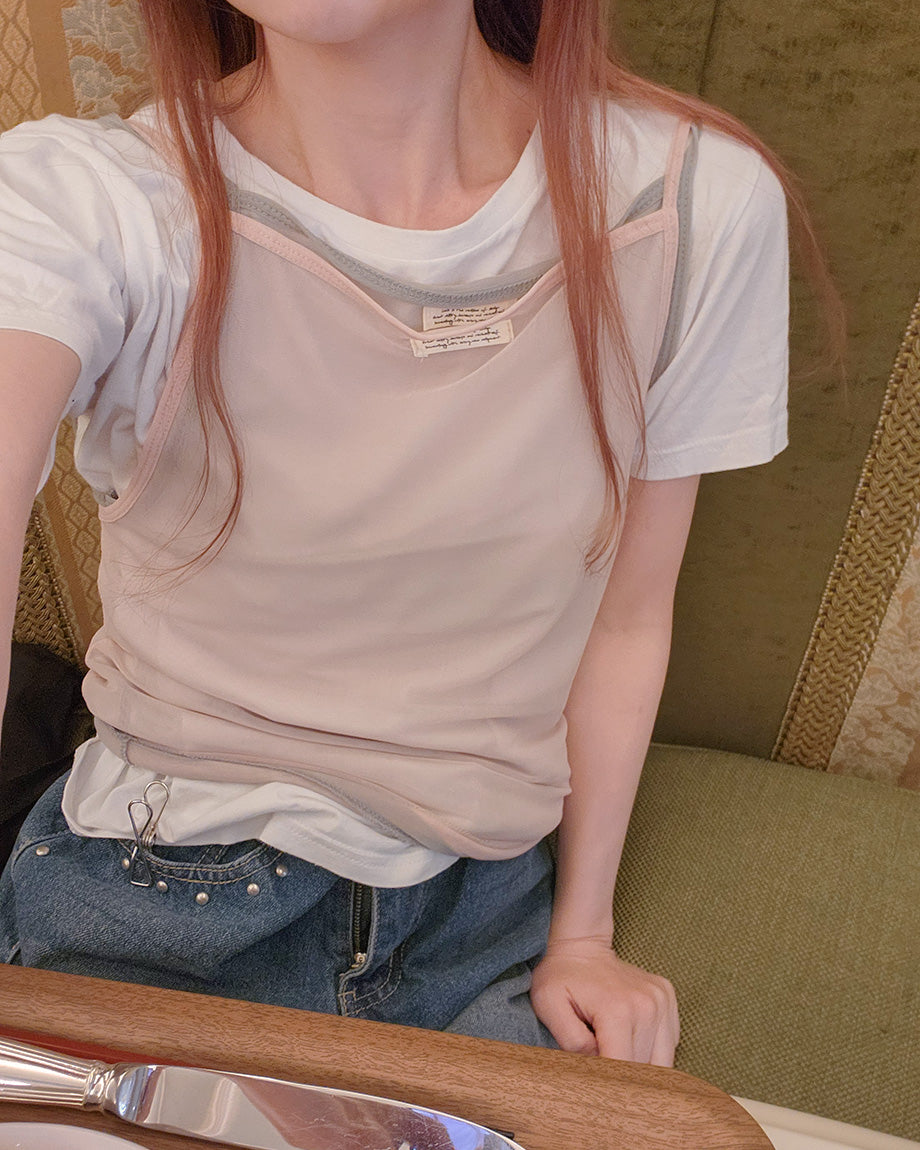 tag point sheer camisole