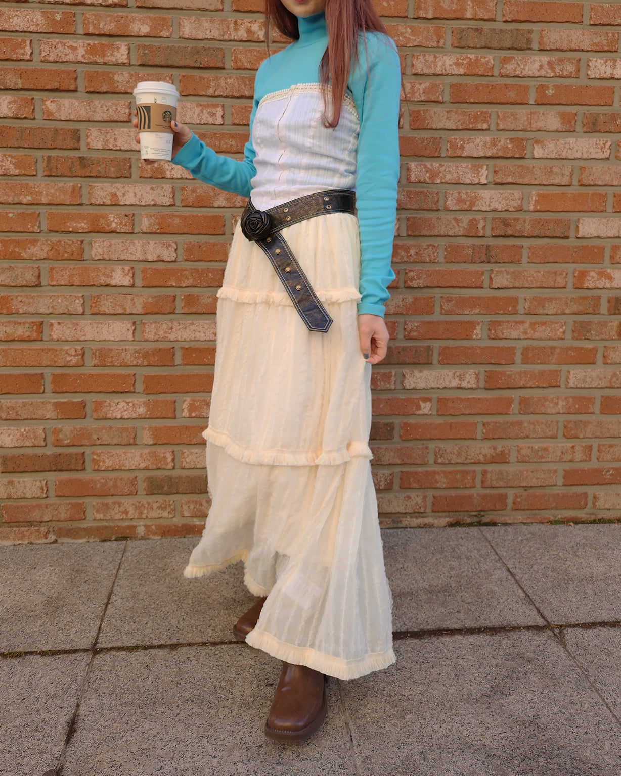 cotton flower lace bustier