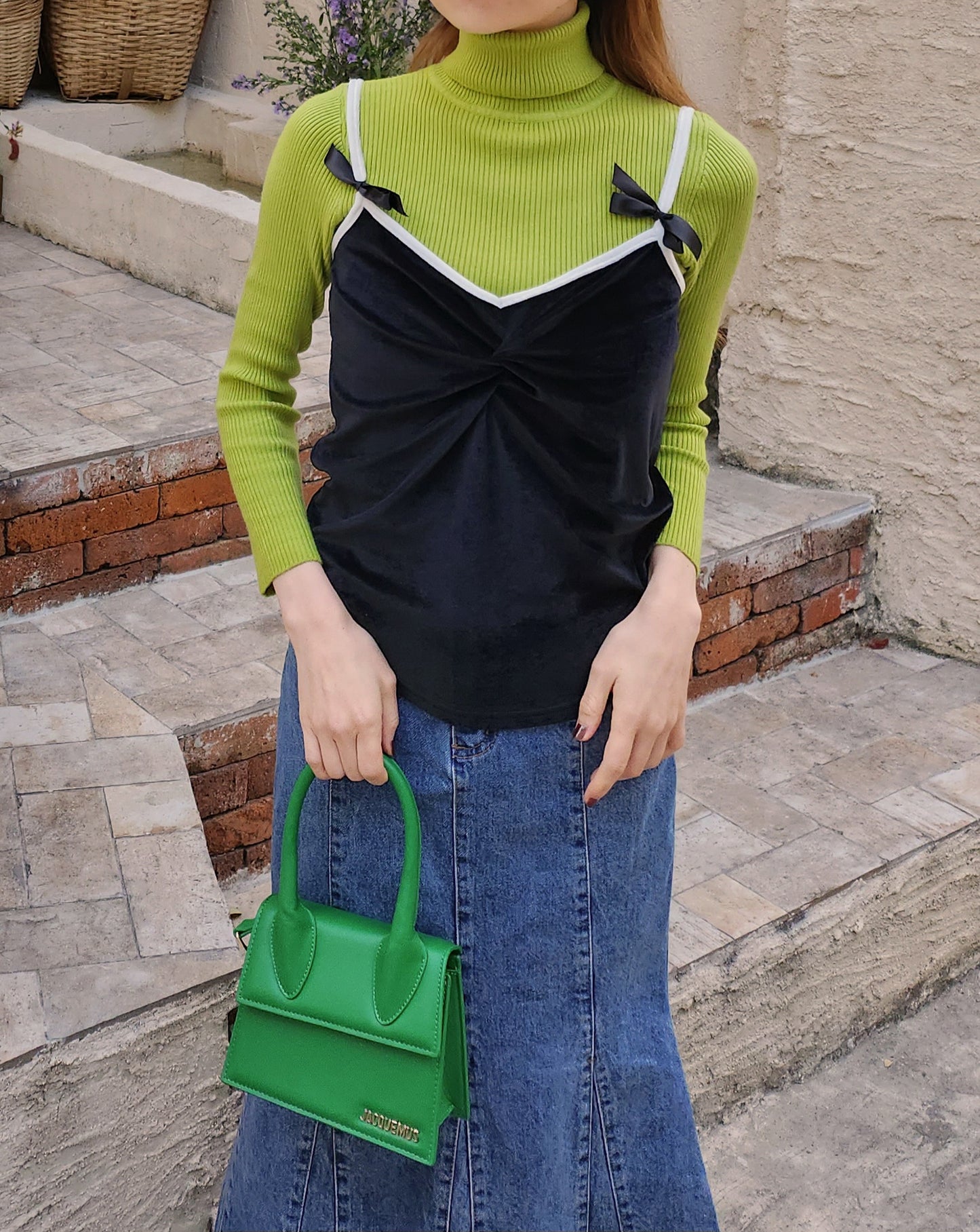 velvet piping ribbon camisole