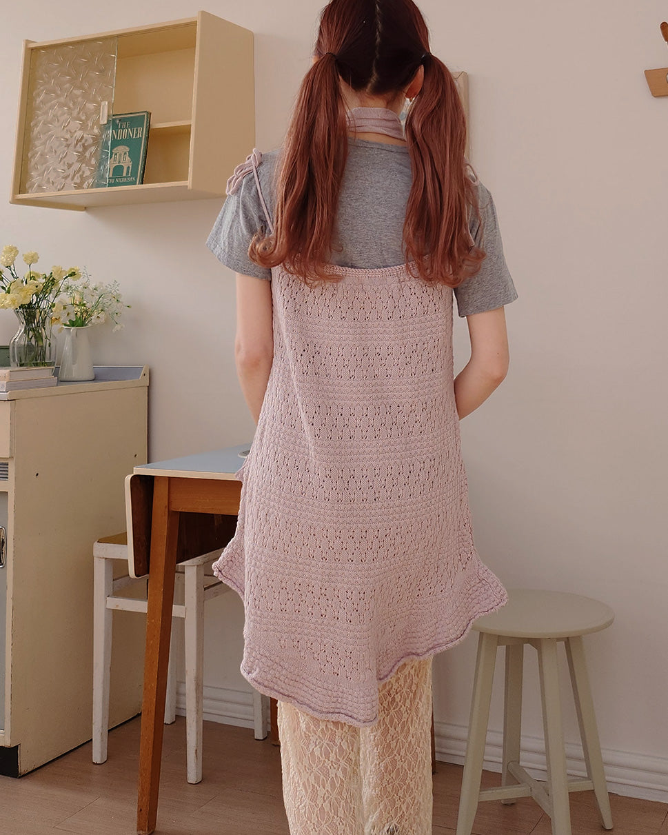 rose scarf knit mini dress
