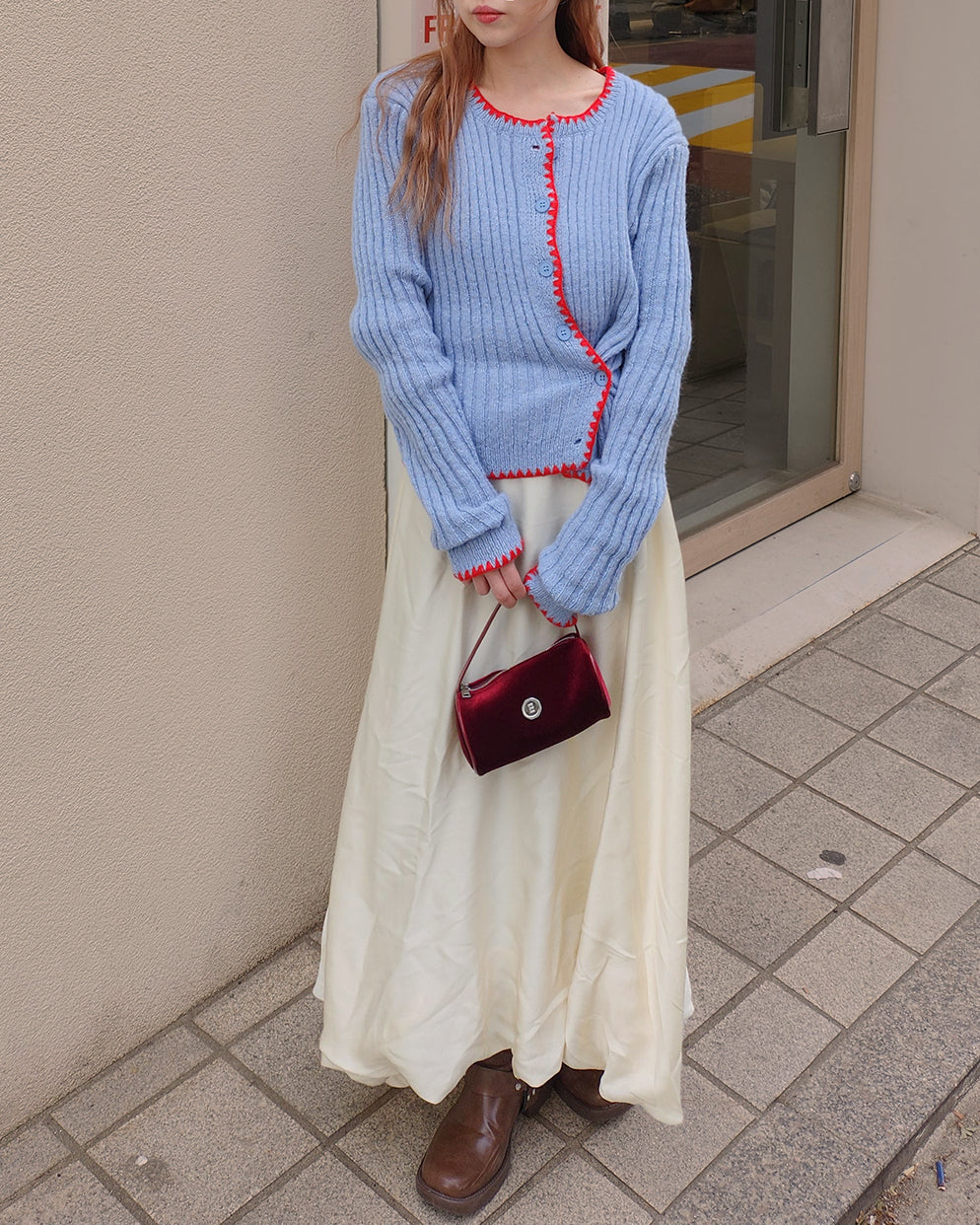 bicolor 2way  knit cardigan