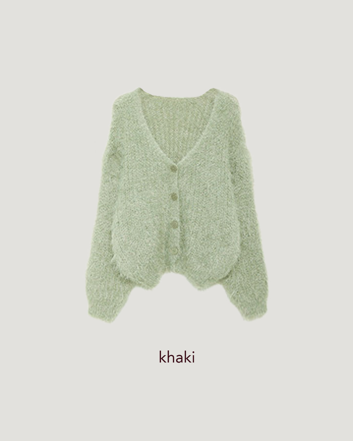 shaggy knit color cardigan