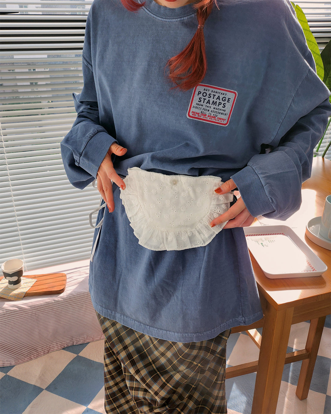 pigment box logo oversize long sleeve T