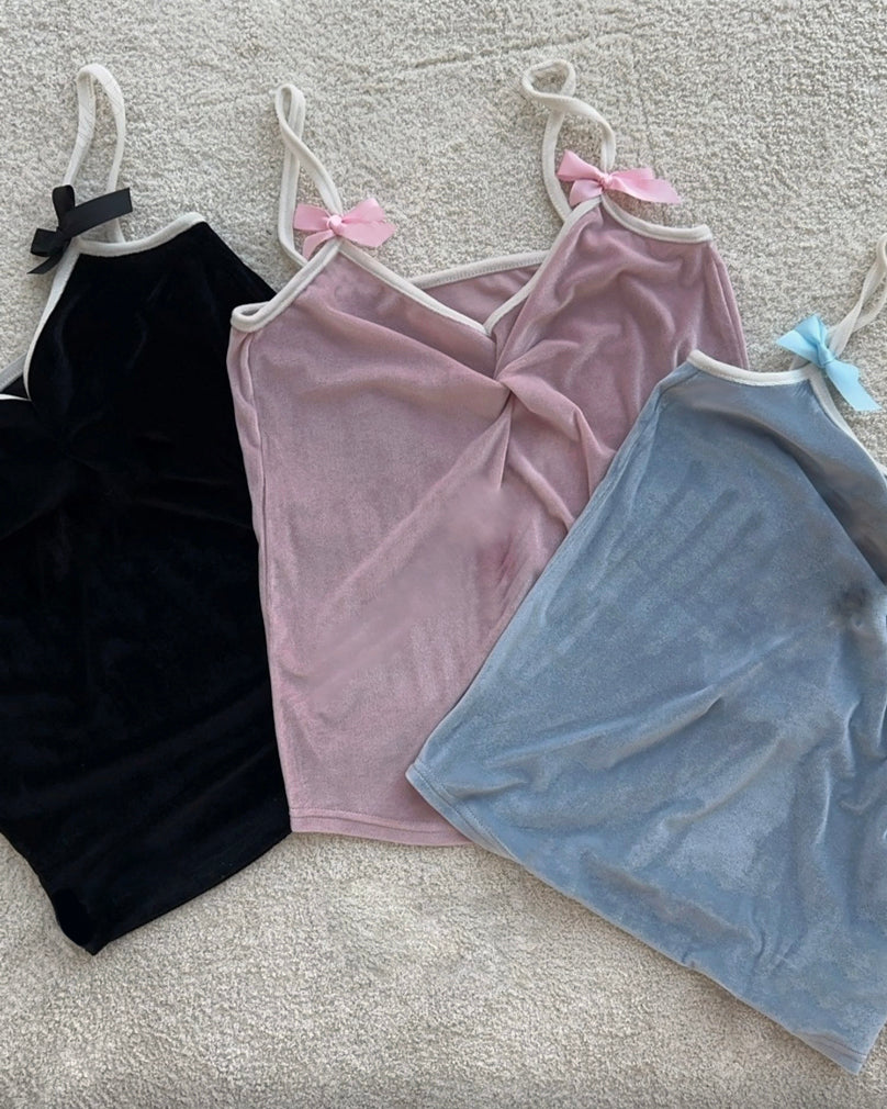 velvet piping ribbon camisole