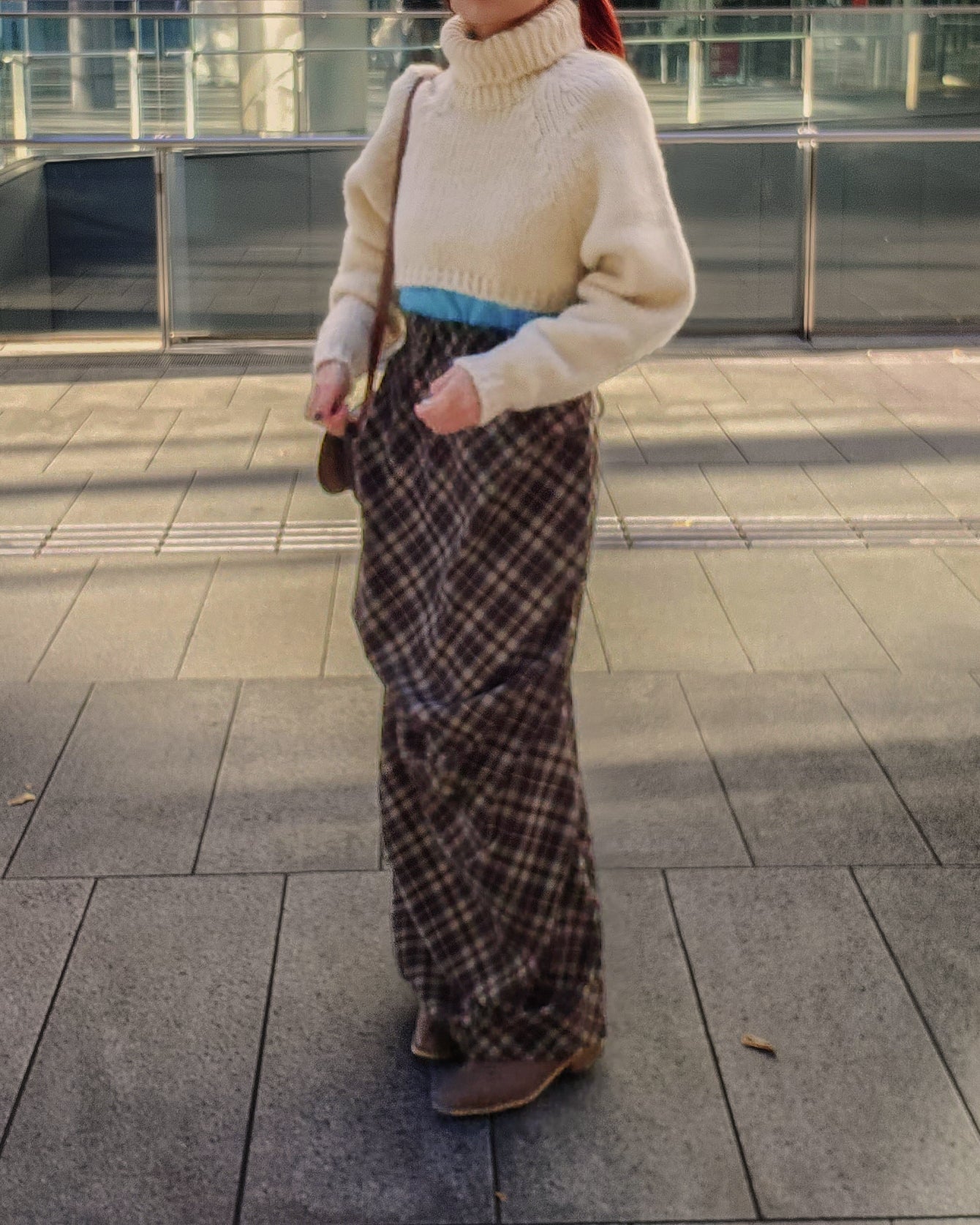 turtleneck eyelet short knit