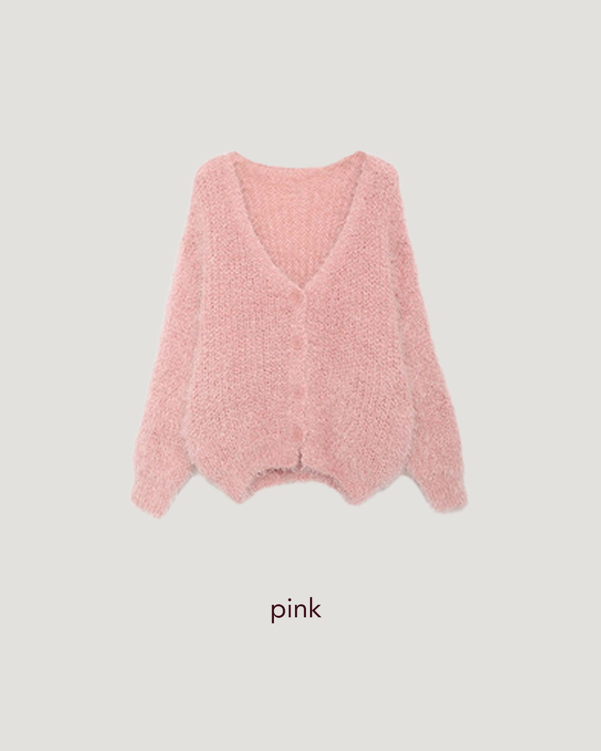 shaggy knit color cardigan