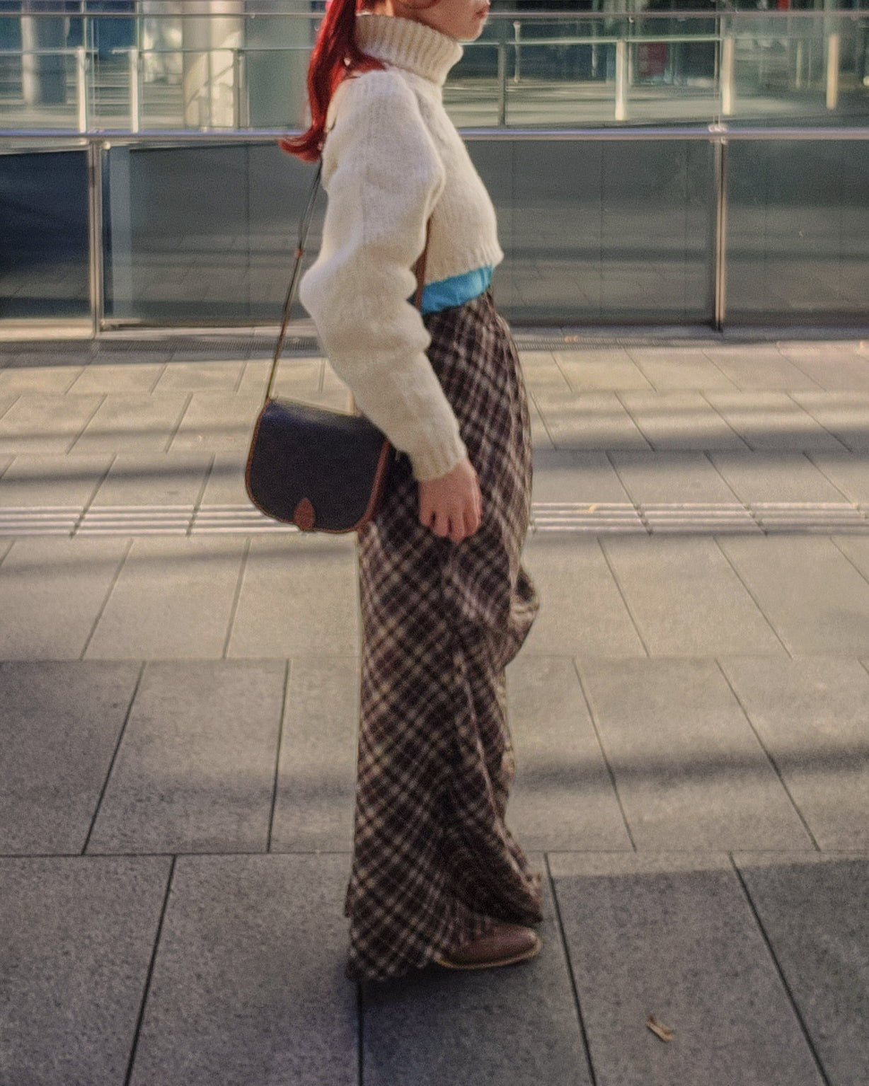 turtleneck eyelet short knit