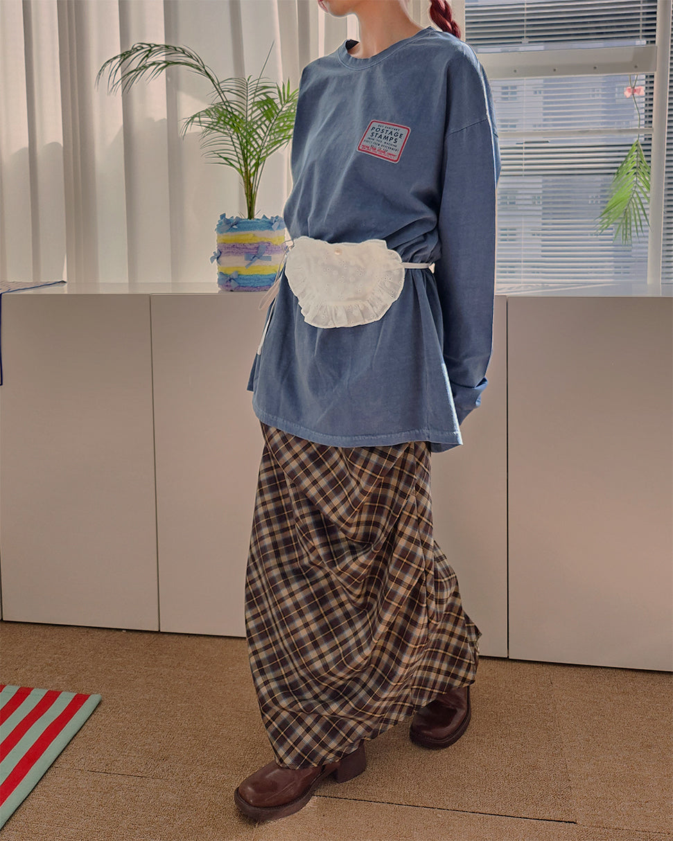 pigment box logo oversize long sleeve T