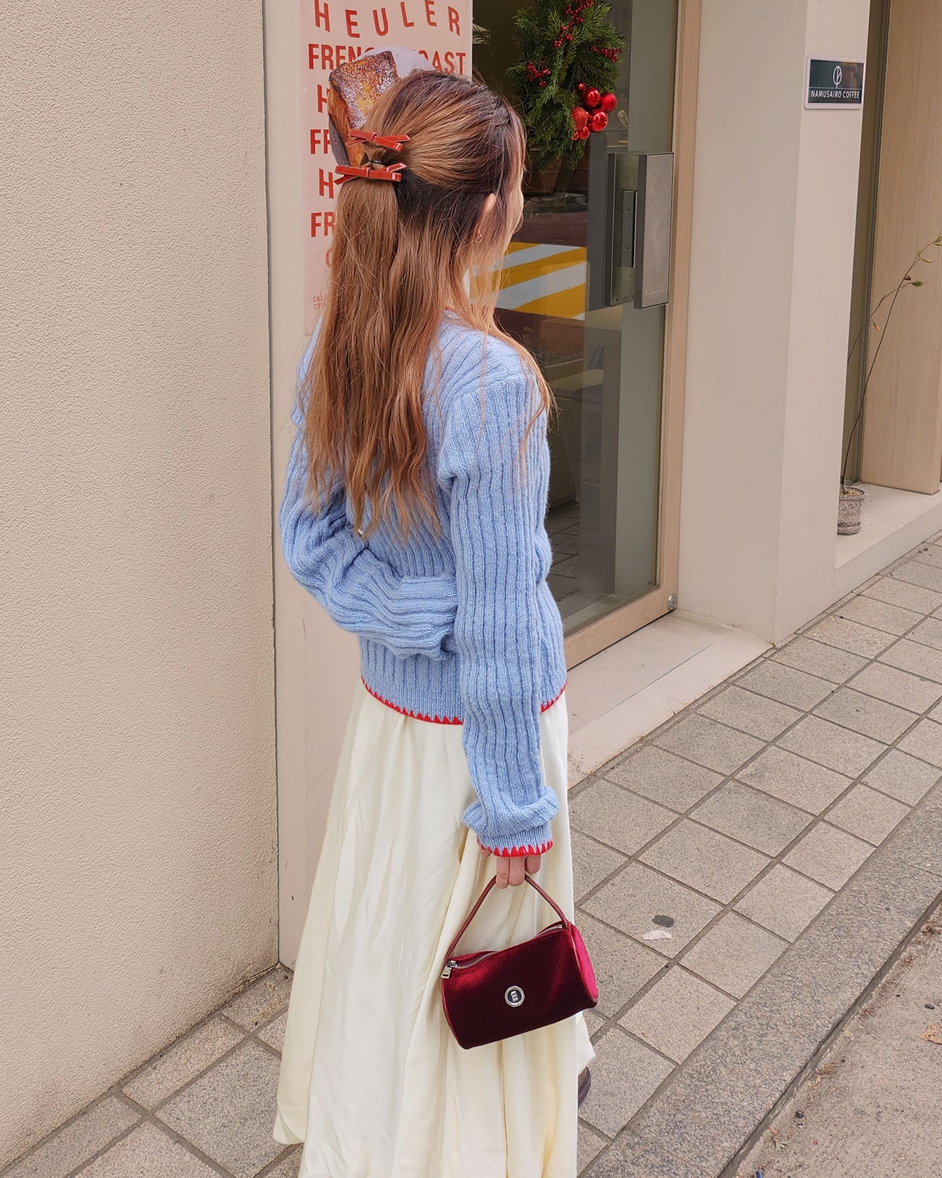 bicolor 2way  knit cardigan