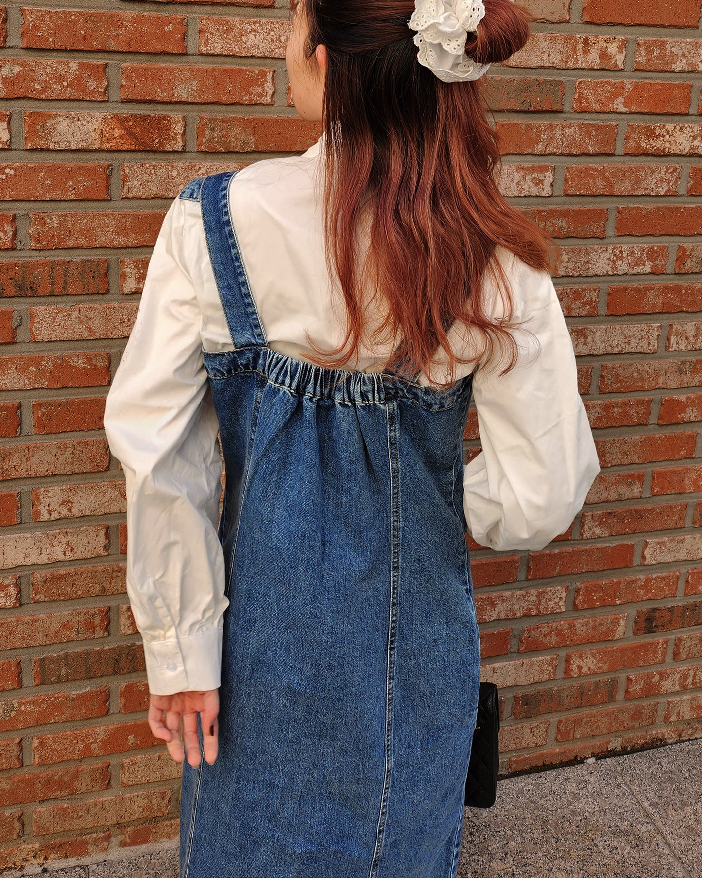 denim salopette long dress