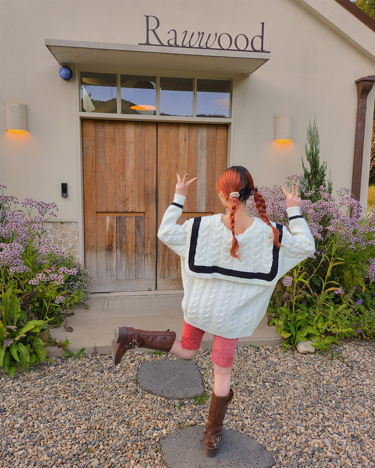 sailor collar oversize knit cardigan