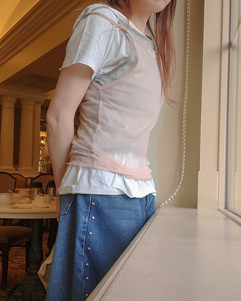 tag point sheer camisole