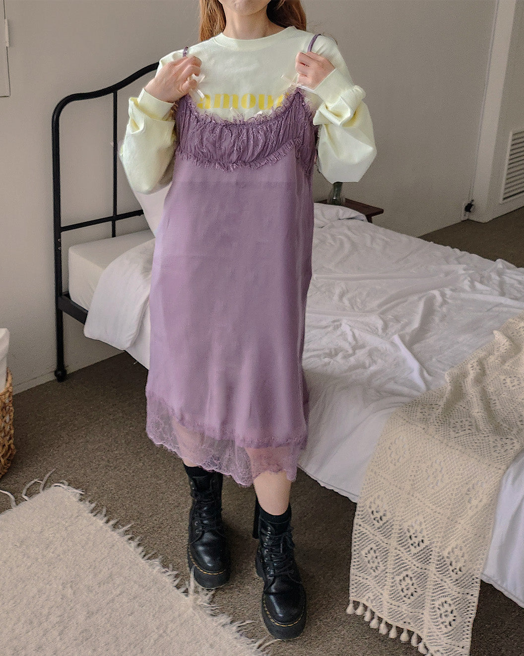 ribbon point logo long sleeve T