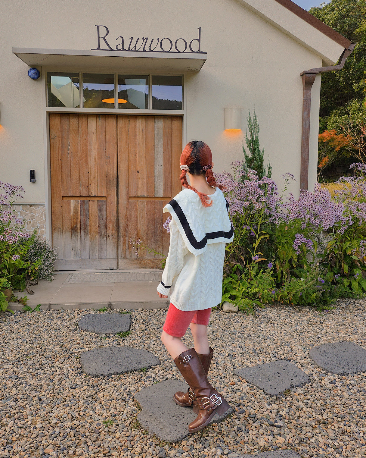 sailor collar oversize knit cardigan