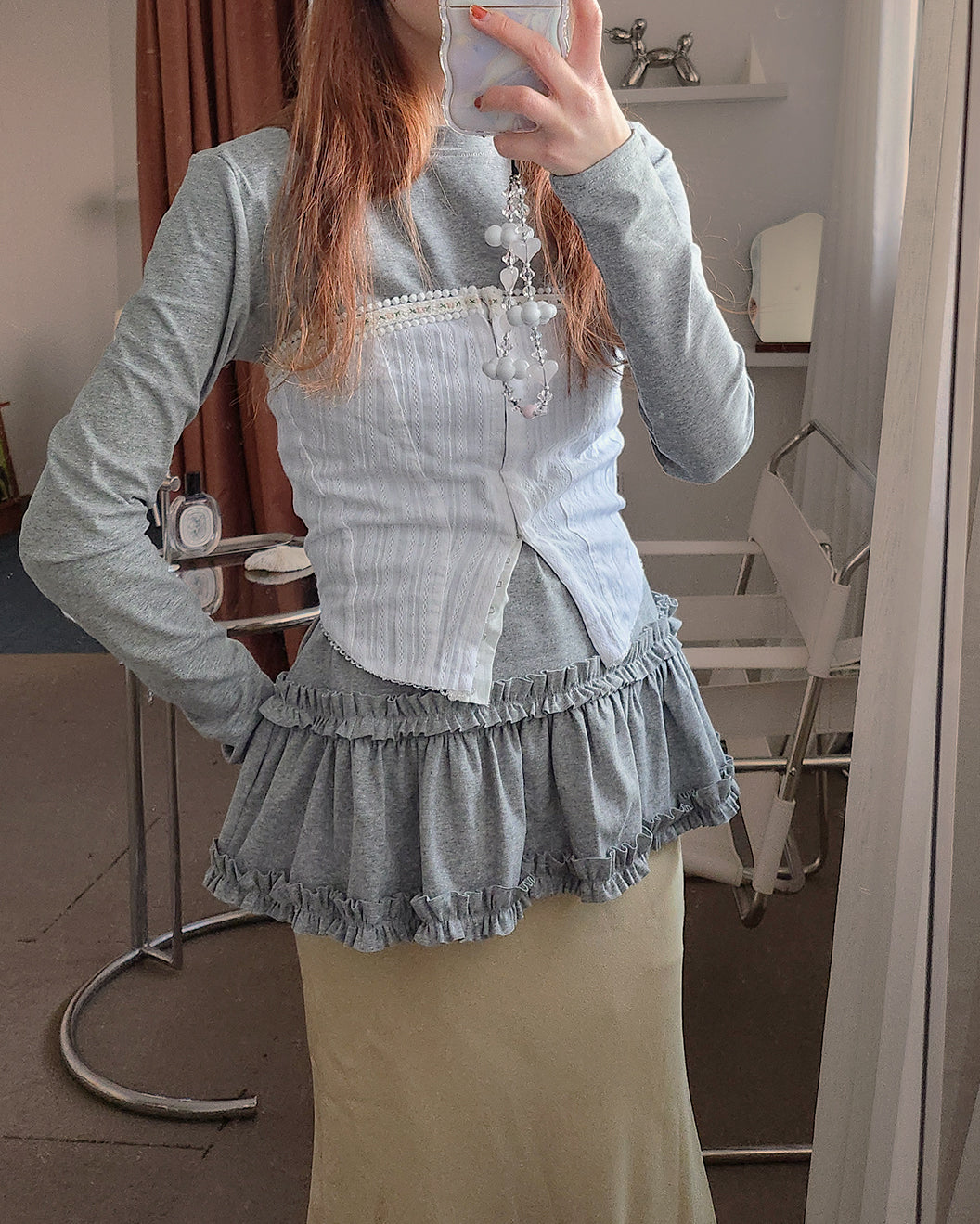 cotton flower lace bustier