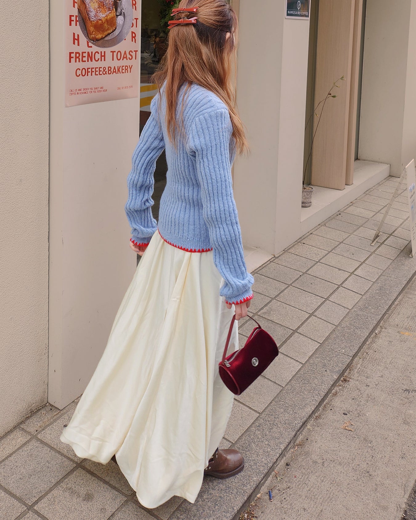 bicolor 2way  knit cardigan