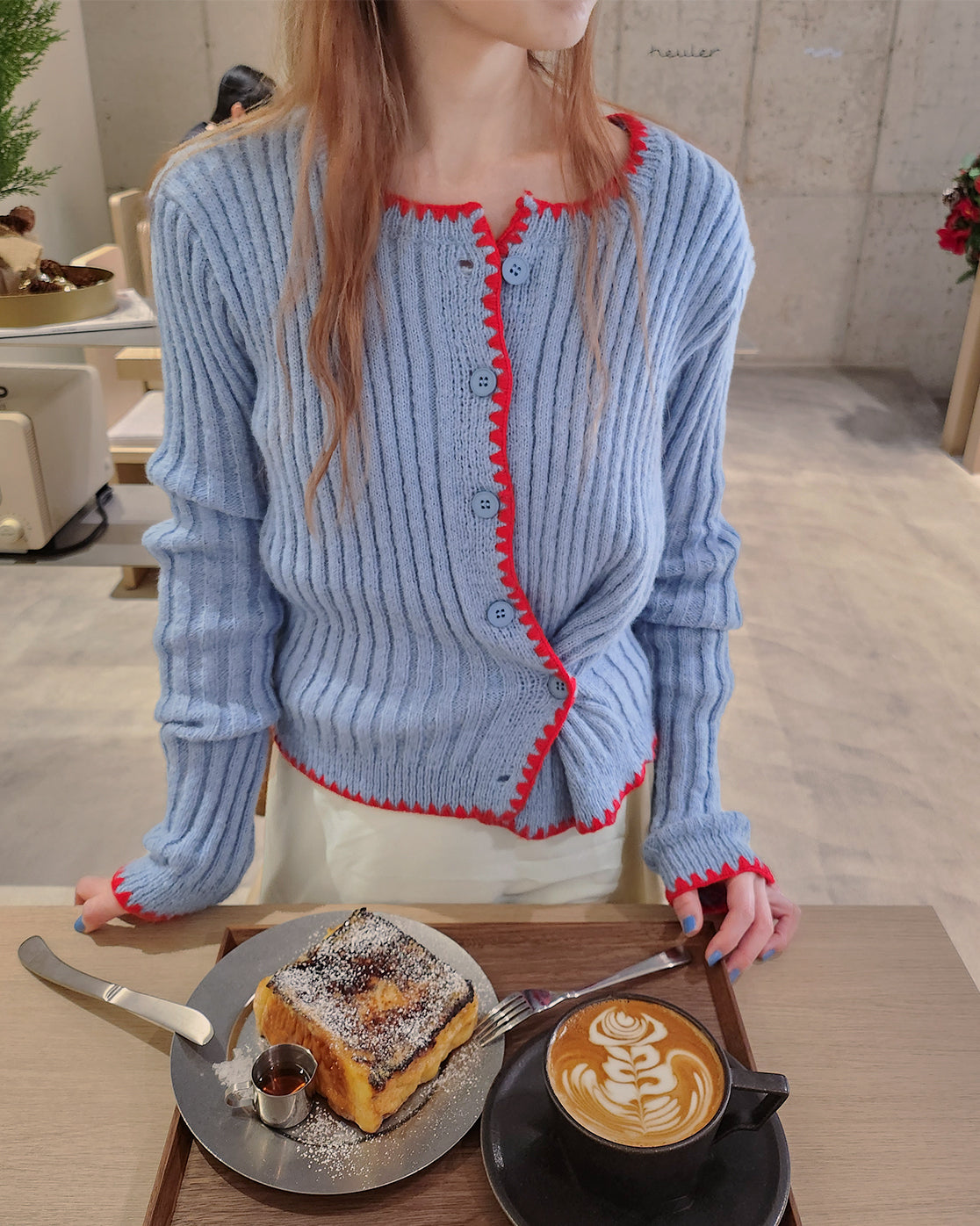 bicolor 2way  knit cardigan
