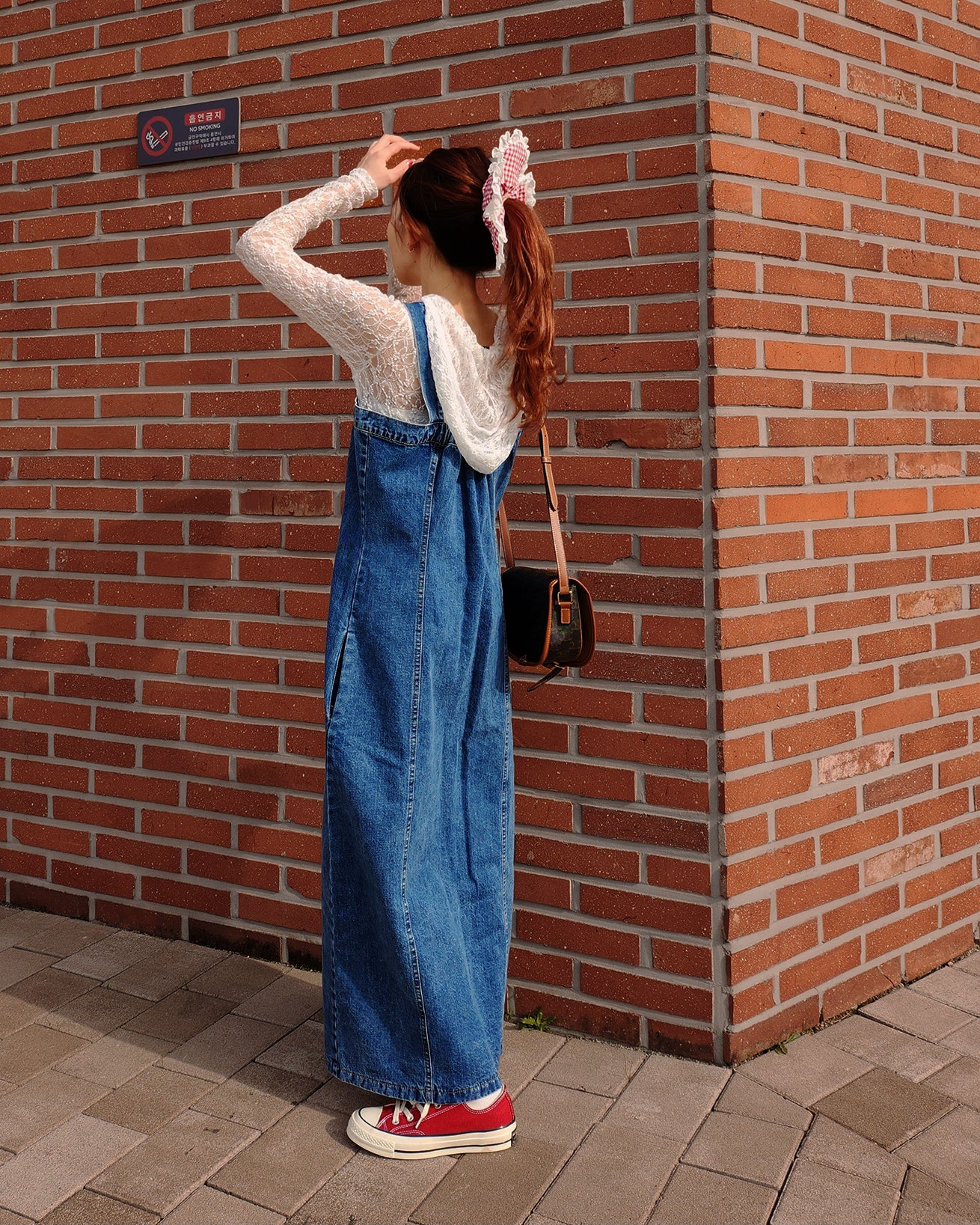 denim salopette long dress