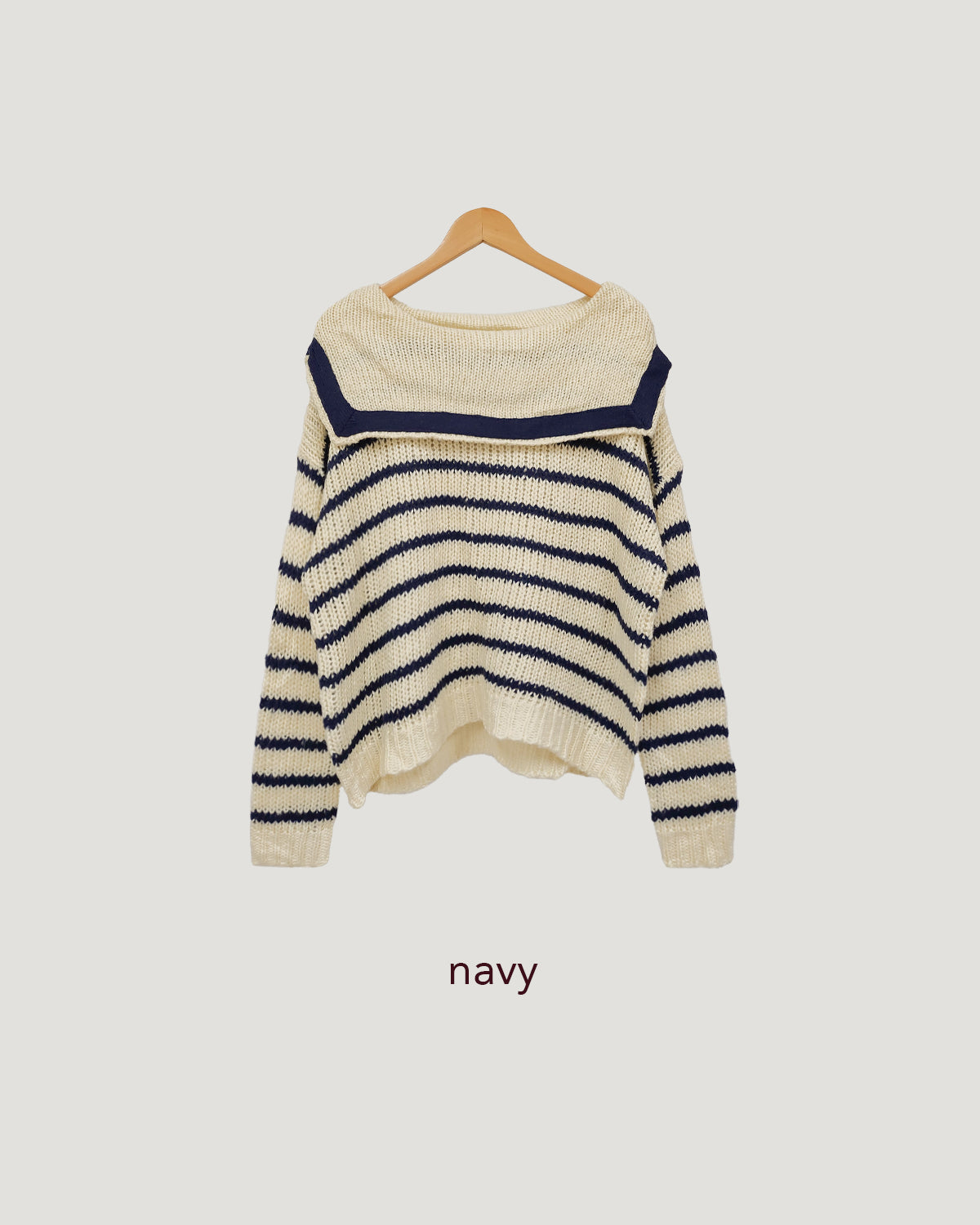 sailor collar stripe overfit knit