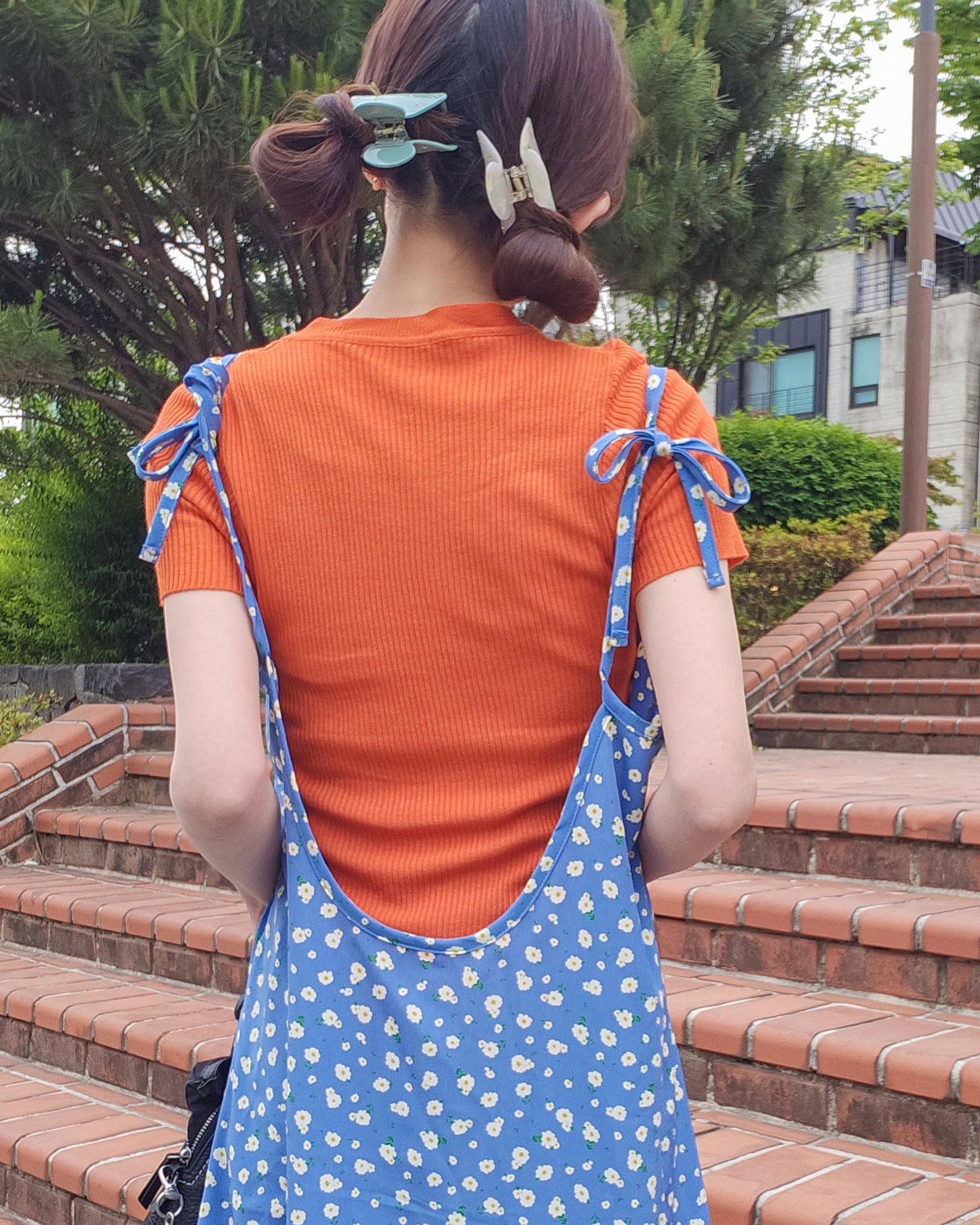 high neck rib knit T