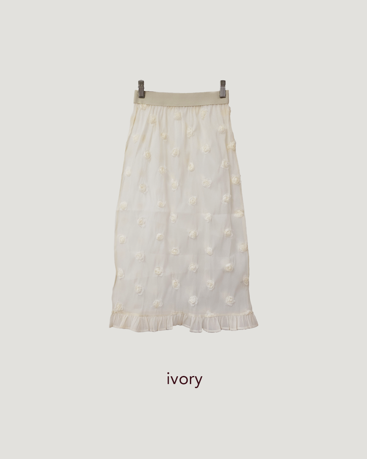 rose motif frill sheer skirt