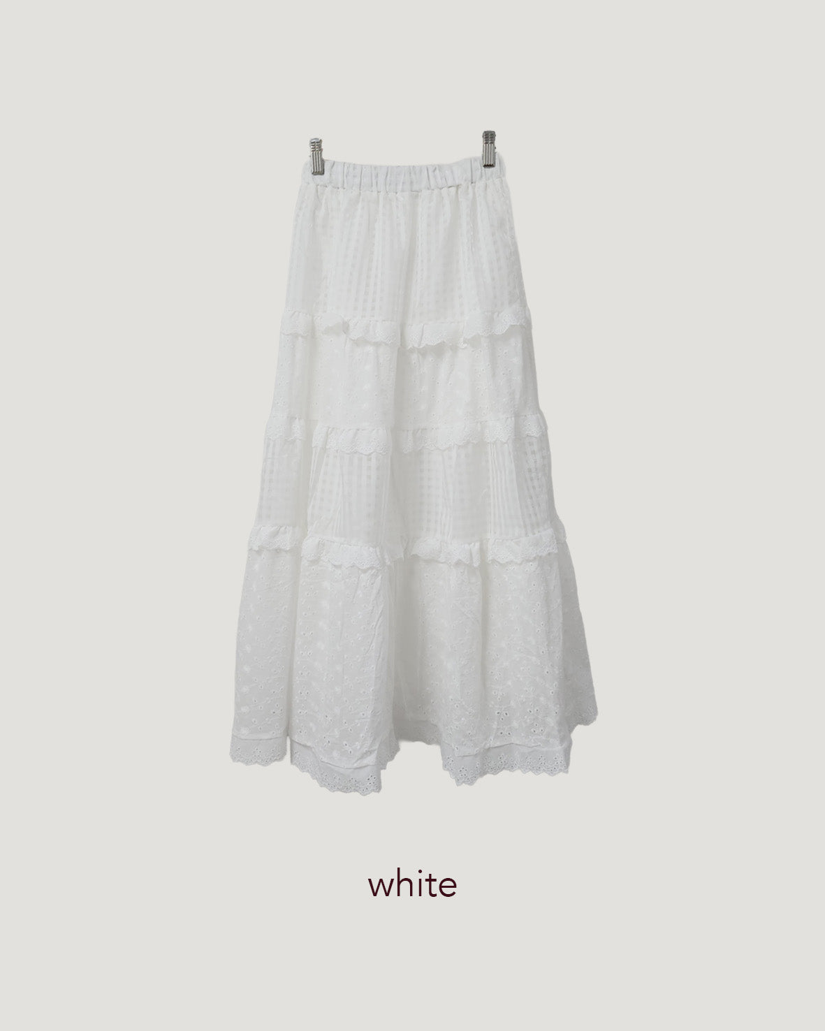 cotton tired long skirt